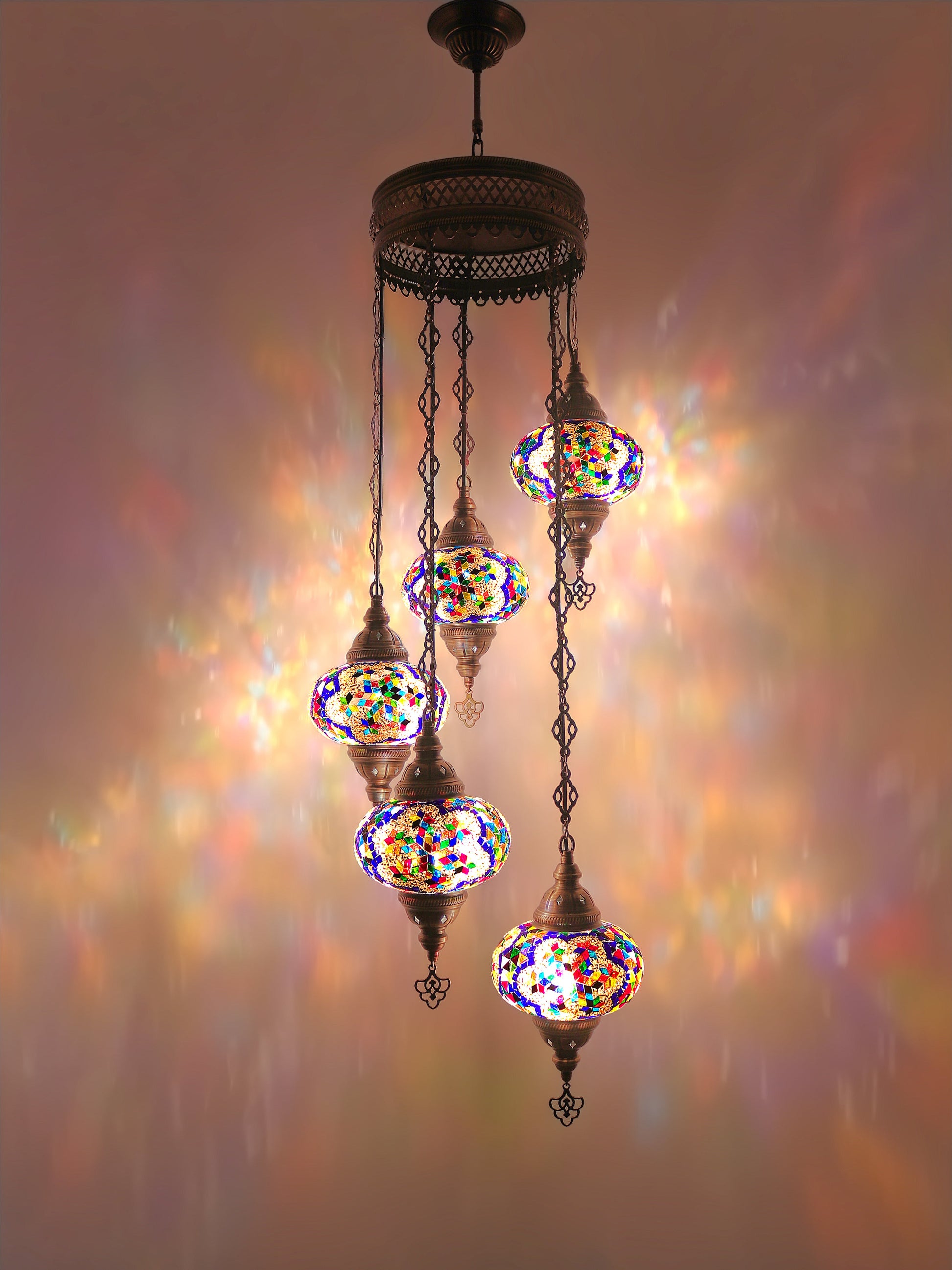 Turkish Mosaic Glass Chandelier