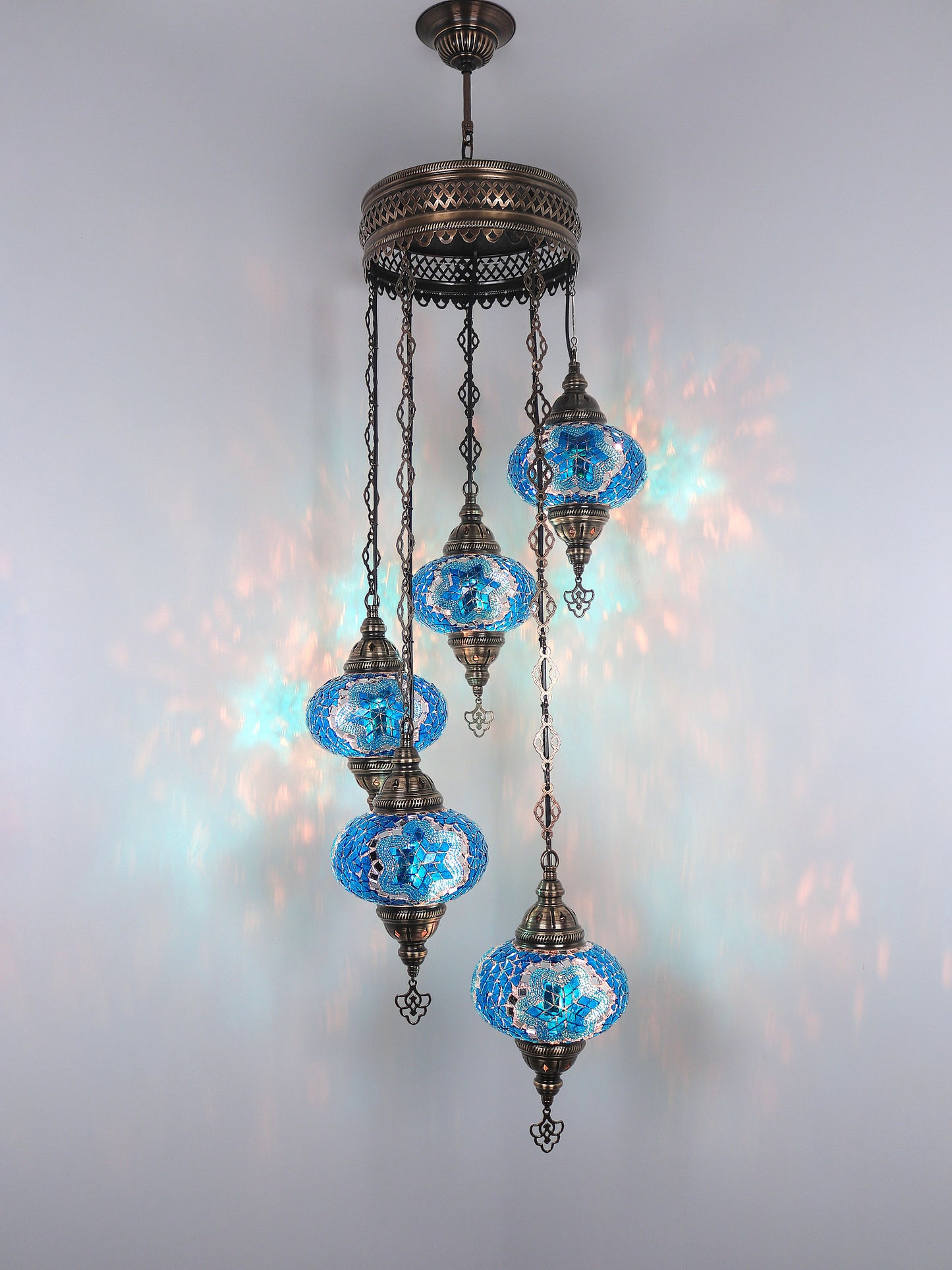 Turkish Mosaic Glass Chandelier Lamp