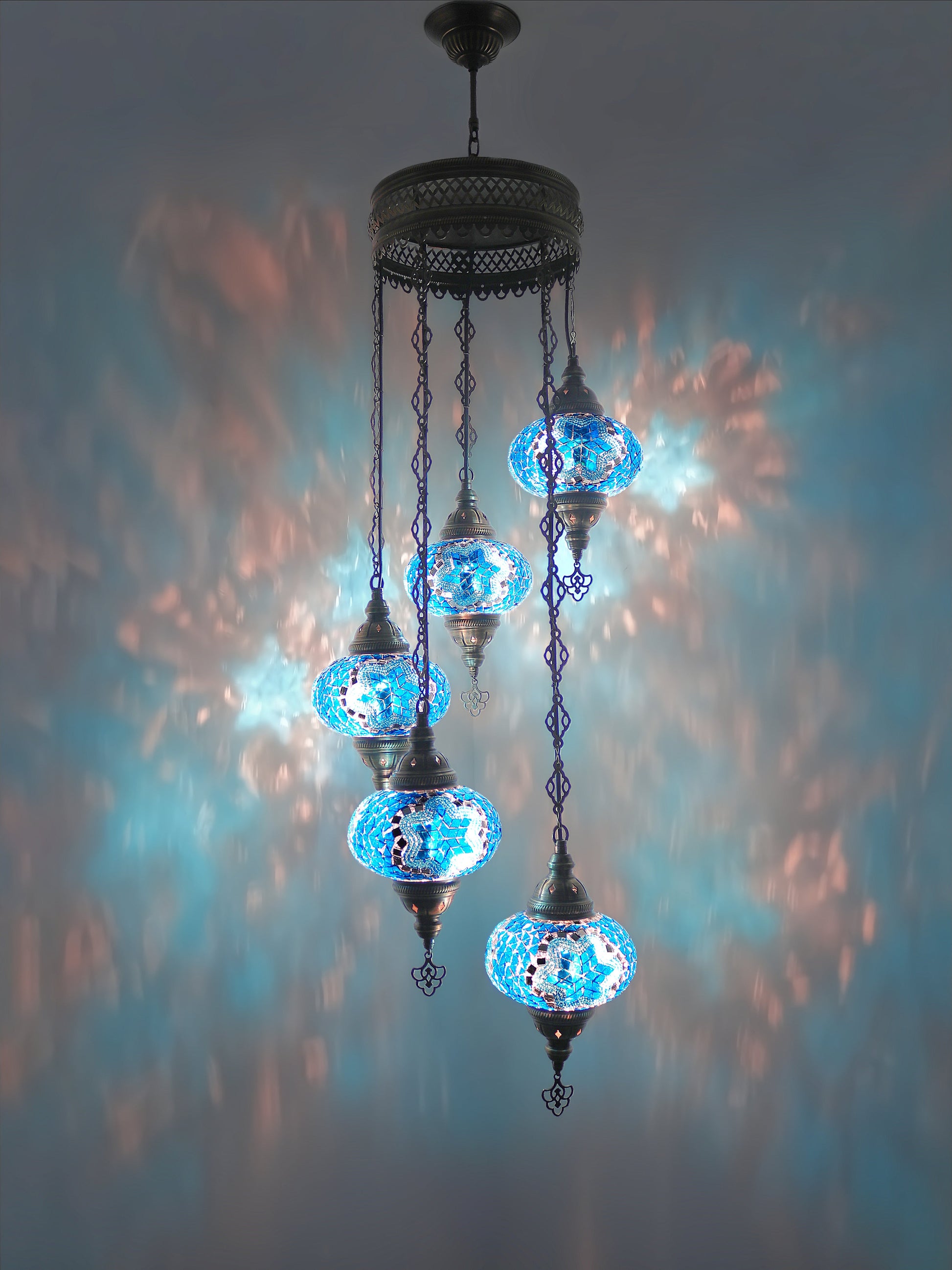 Turkish Mosaic Glass Chandelier