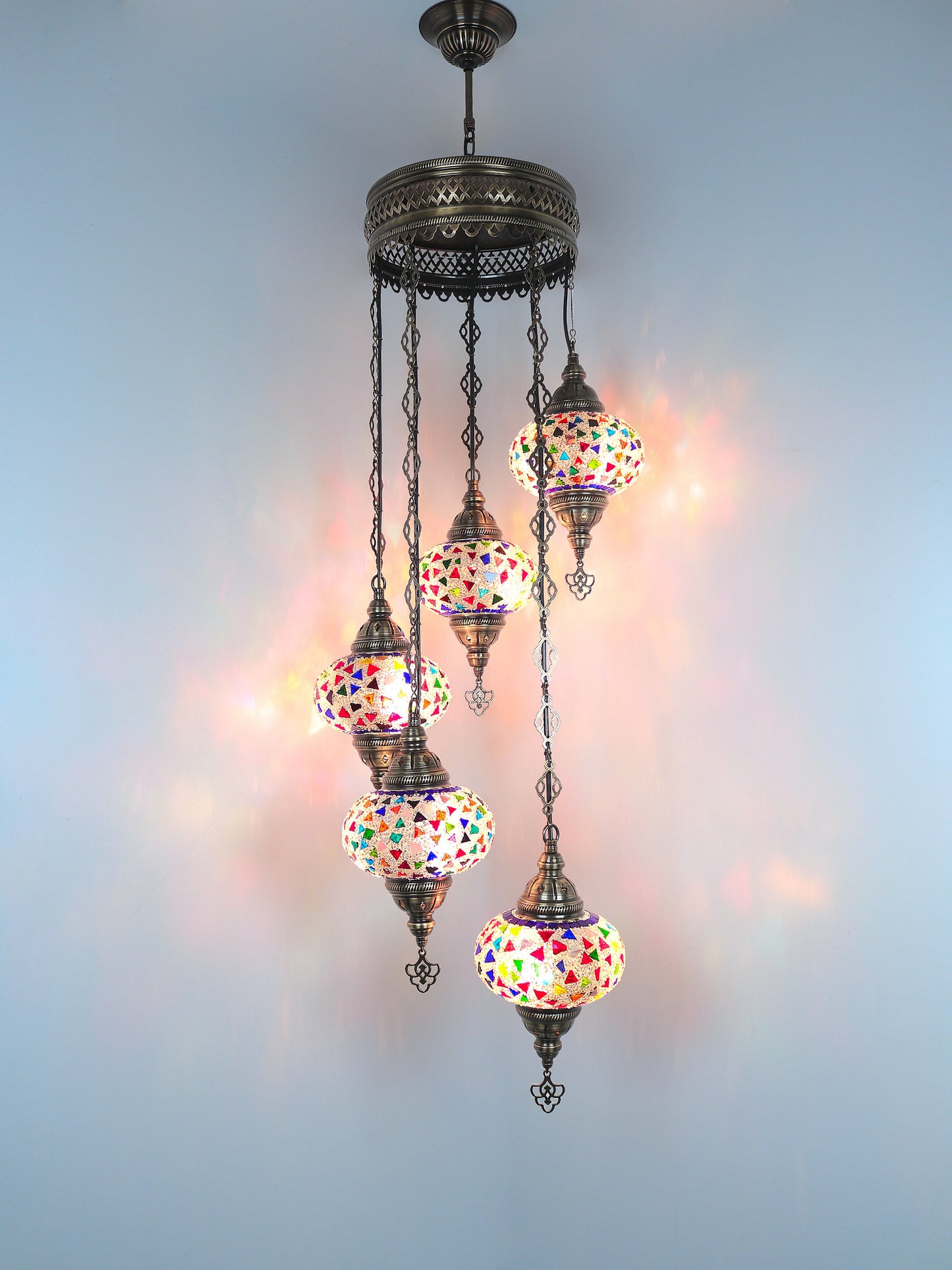 Turkish Mosaic Glass Chandelier Lamp