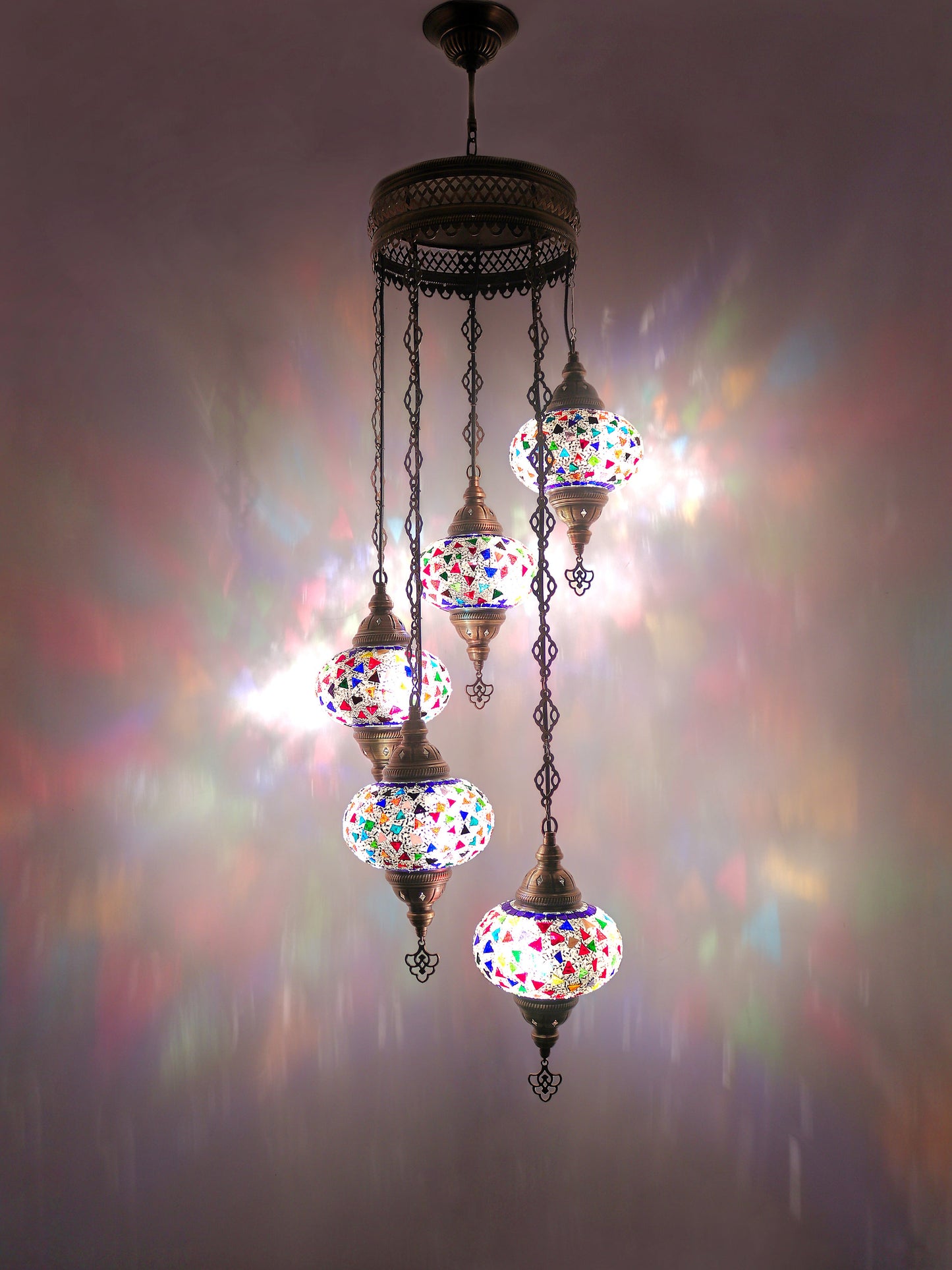 Turkish Mosaic Glass Chandelier