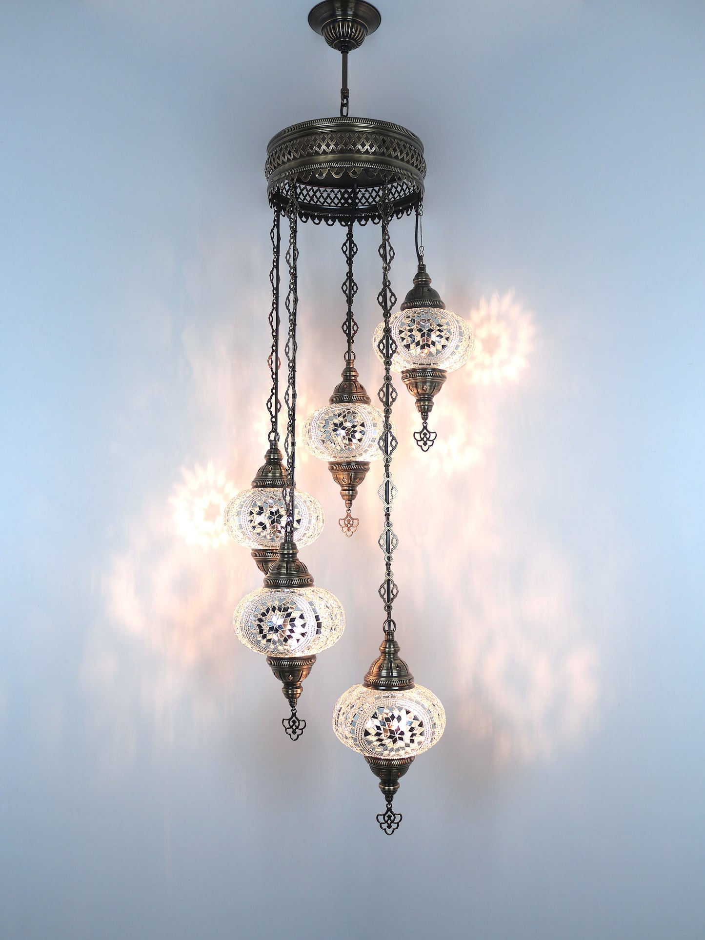 Turkish Mosaic Glass Chandelier Lamp