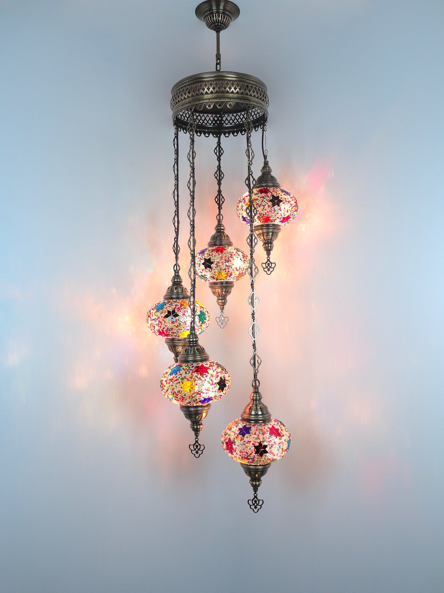 Turkish Mosaic Glass Chandelier Lamp
