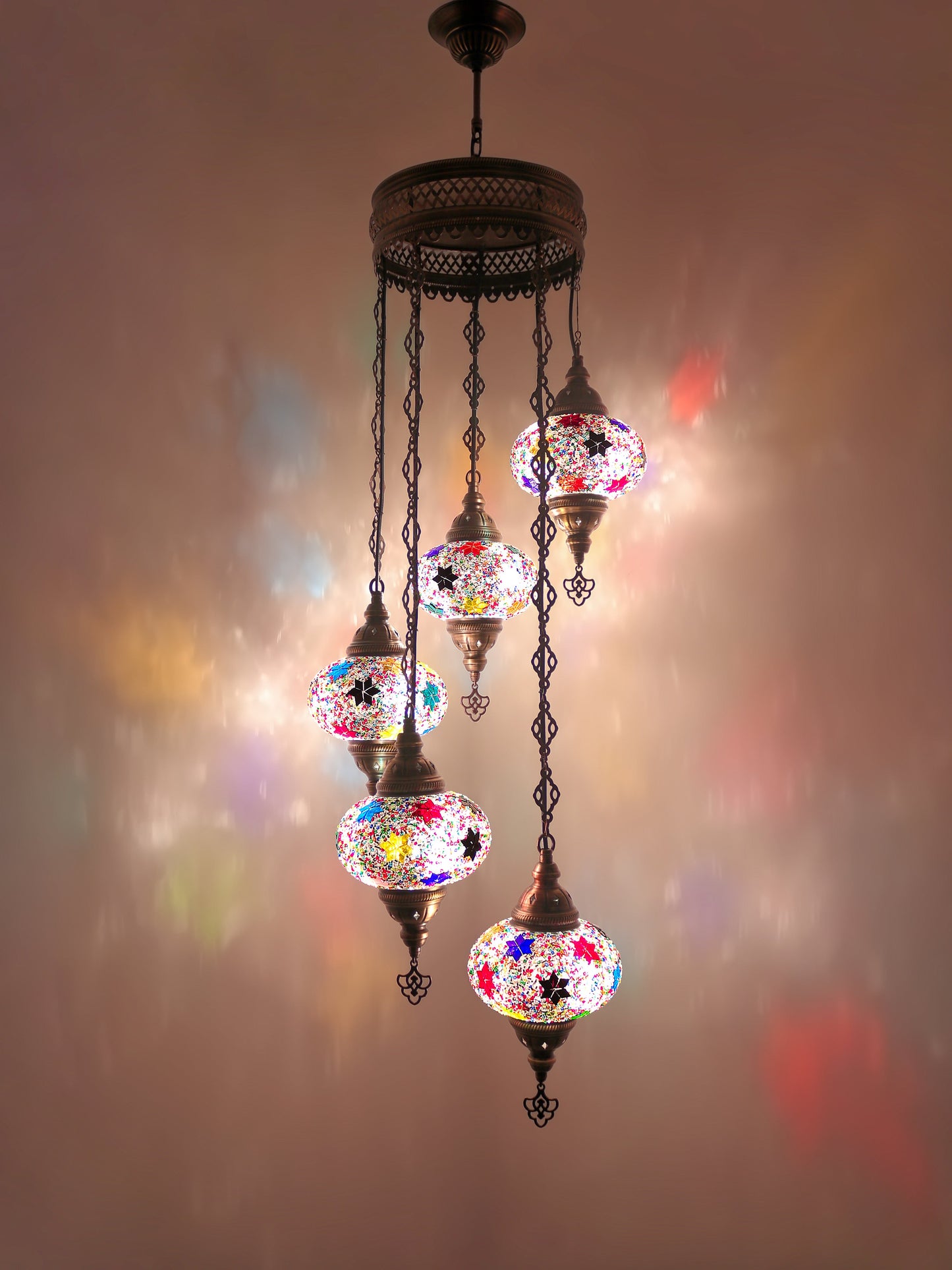 Turkish Mosaic Glass Chandelier