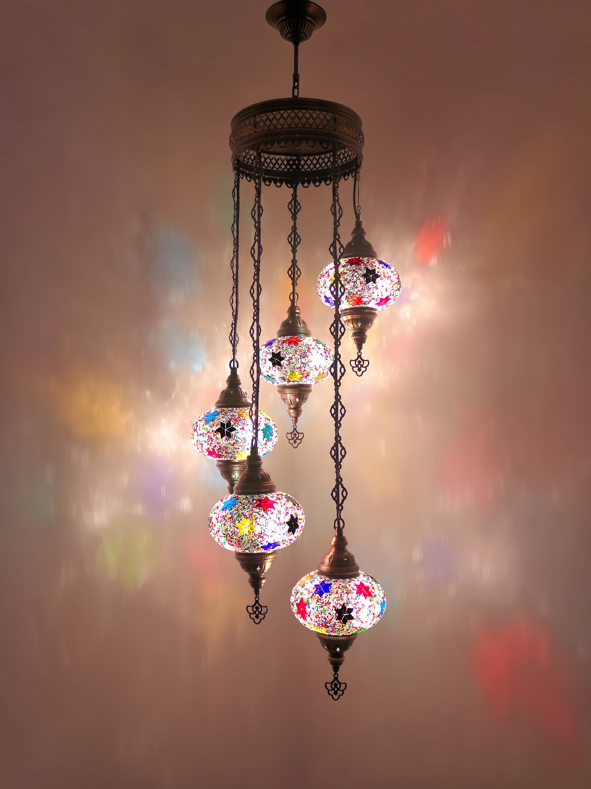 Turkish Mosaic Glass Chandelier