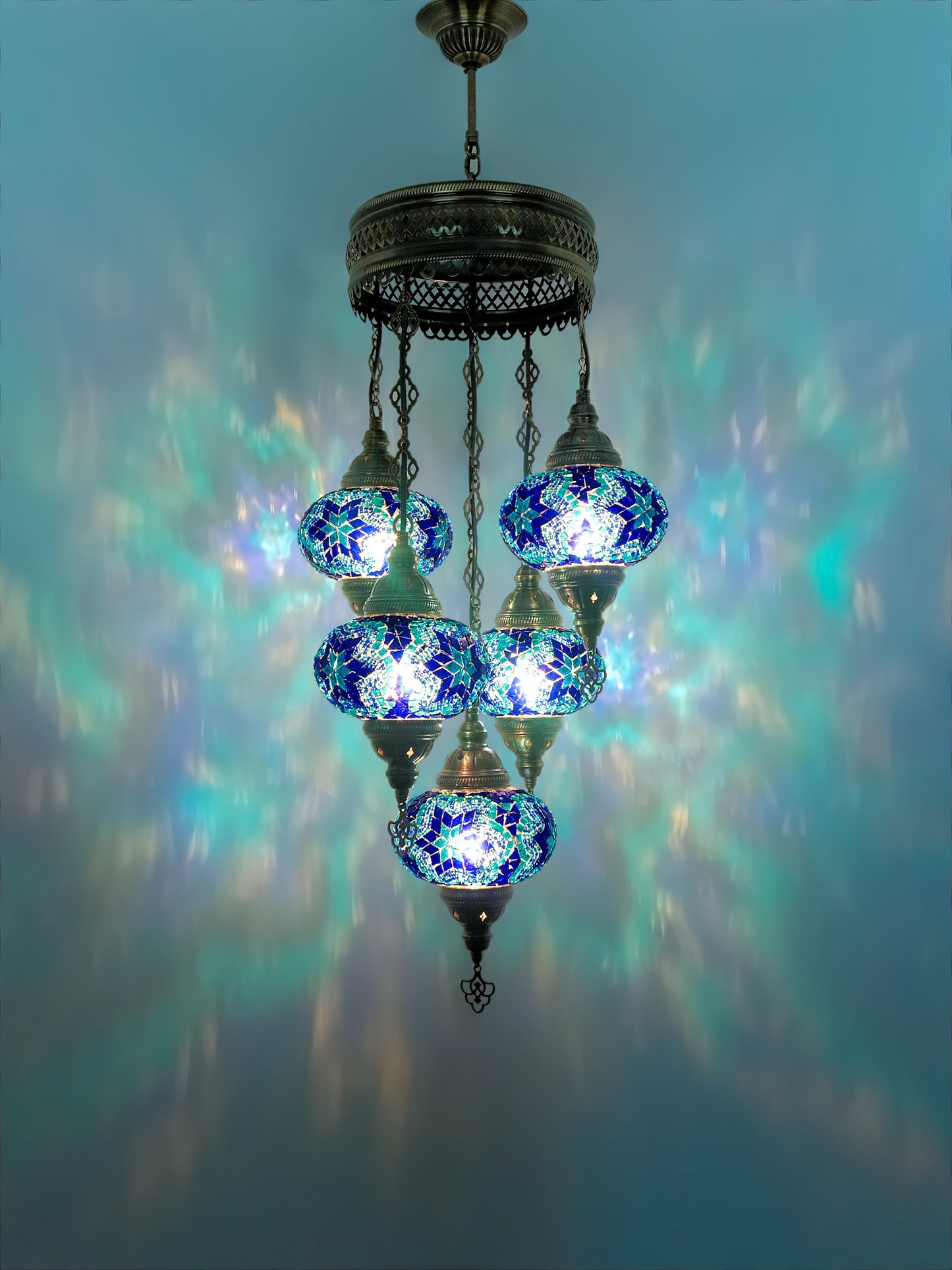 Turkish Mosaic Glass Chandelier