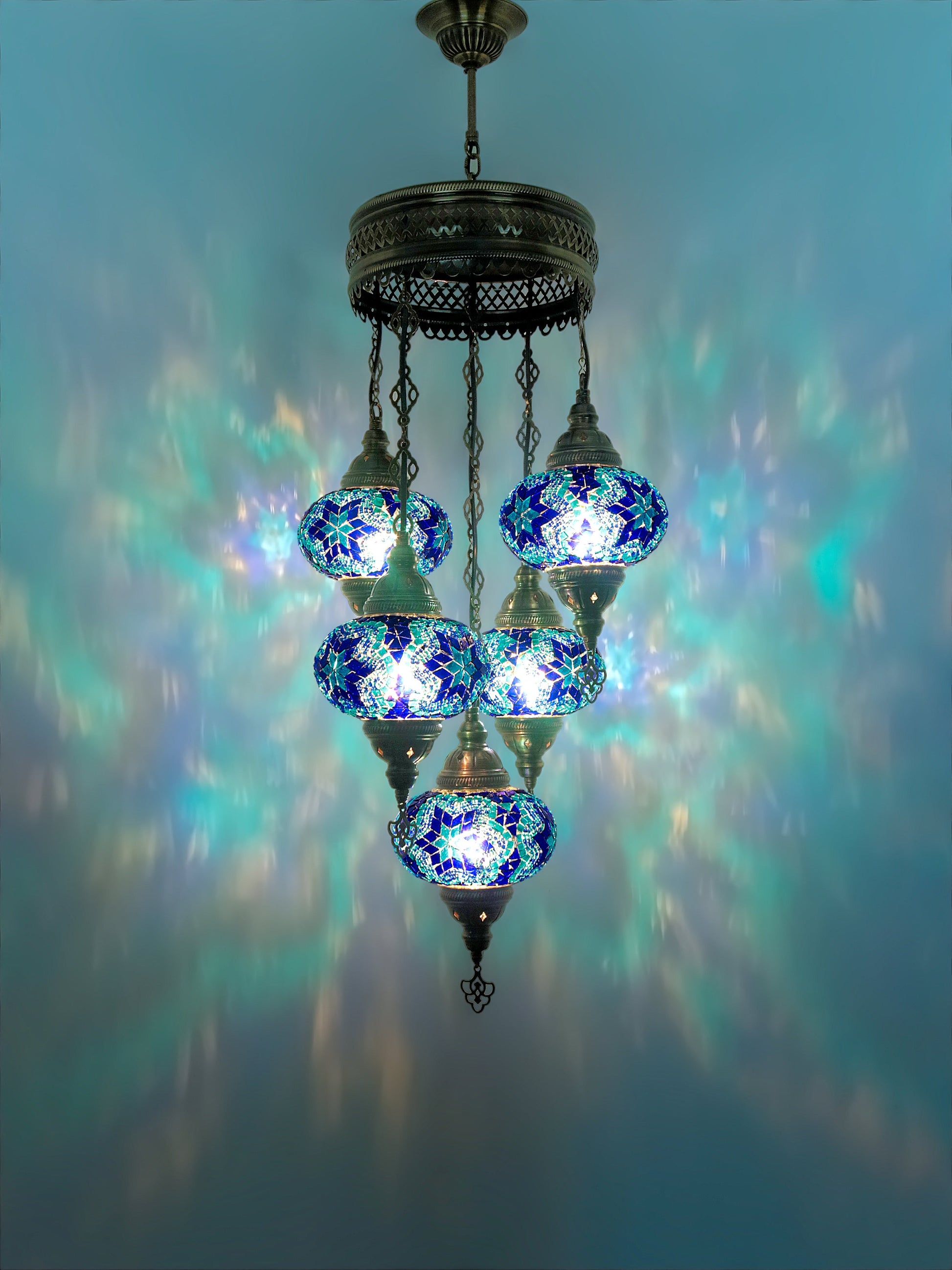 Turkish Mosaic Glass Chandelier