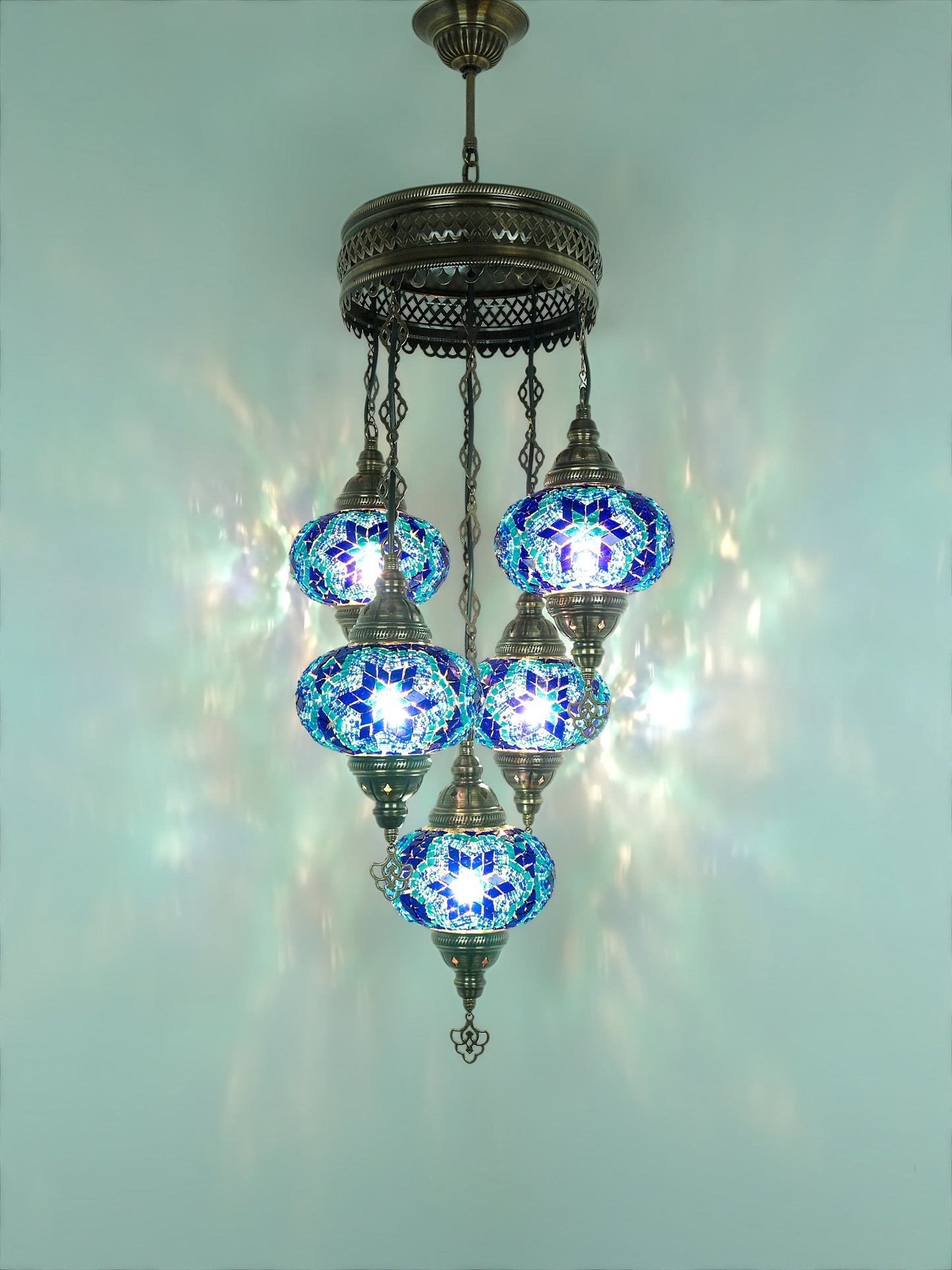 Turkish Mosaic Glass Chandelier Lamp