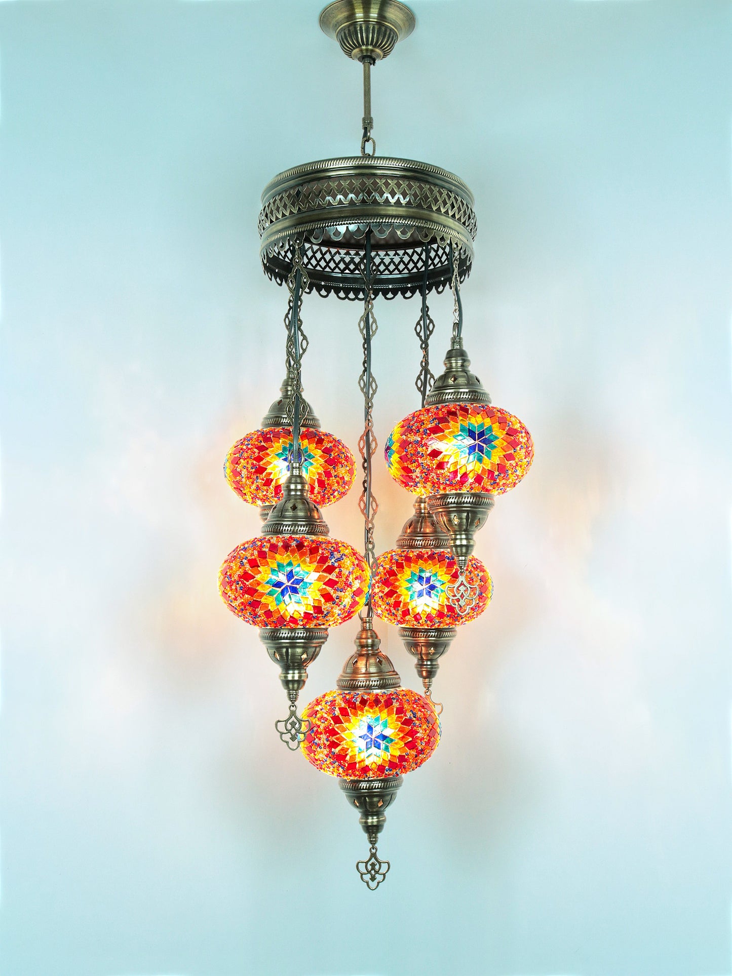 Turkish Mosaic Glass Chandelier Lamp