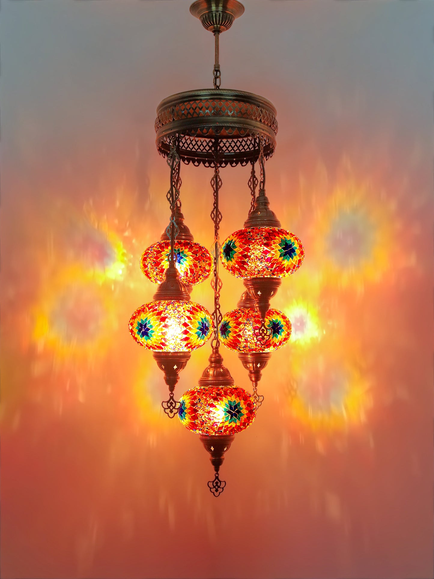 Turkish Mosaic Glass Chandelier