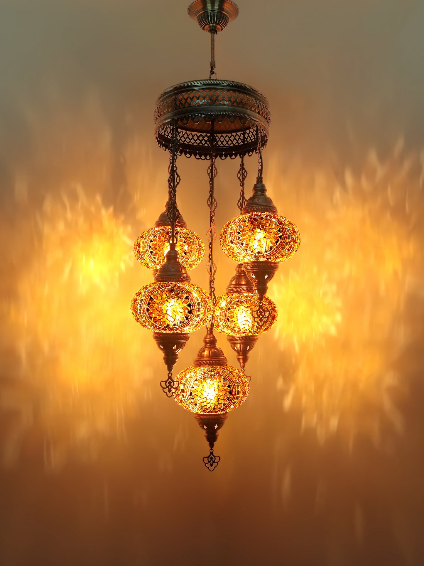 Turkish Mosaic Glass Chandelier