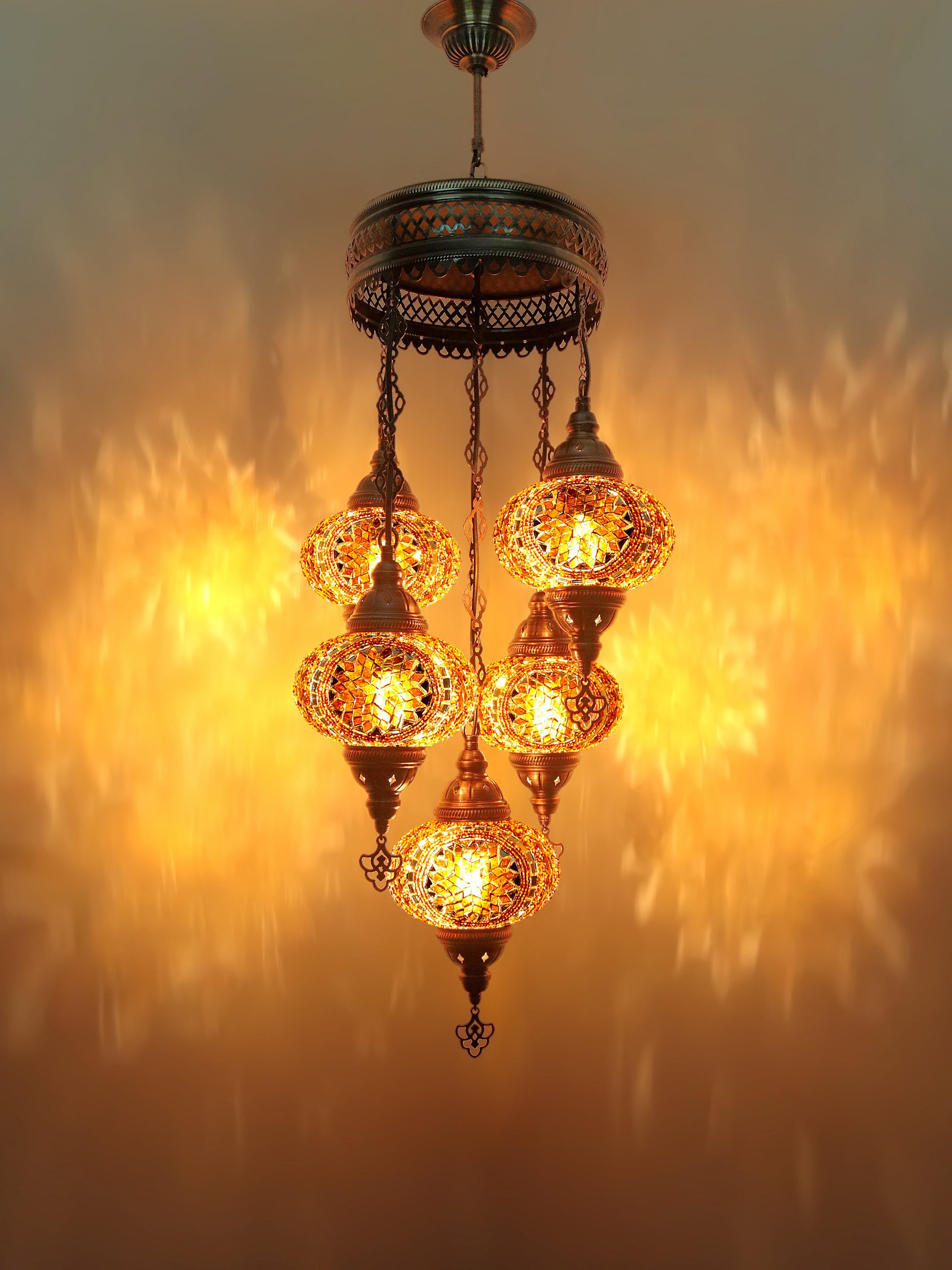 Turkish Mosaic Glass Chandelier