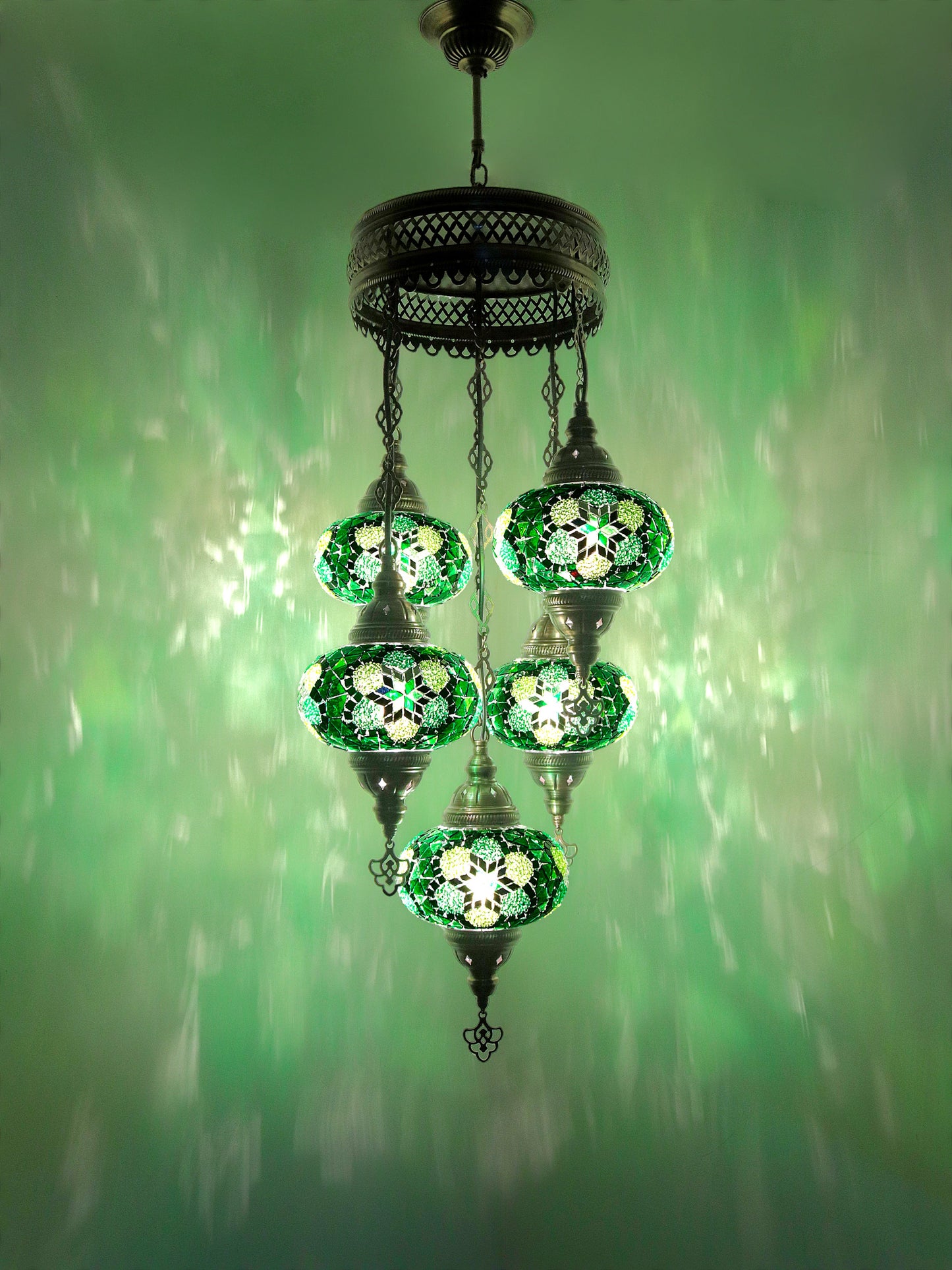 Turkish Mosaic Glass Chandelier