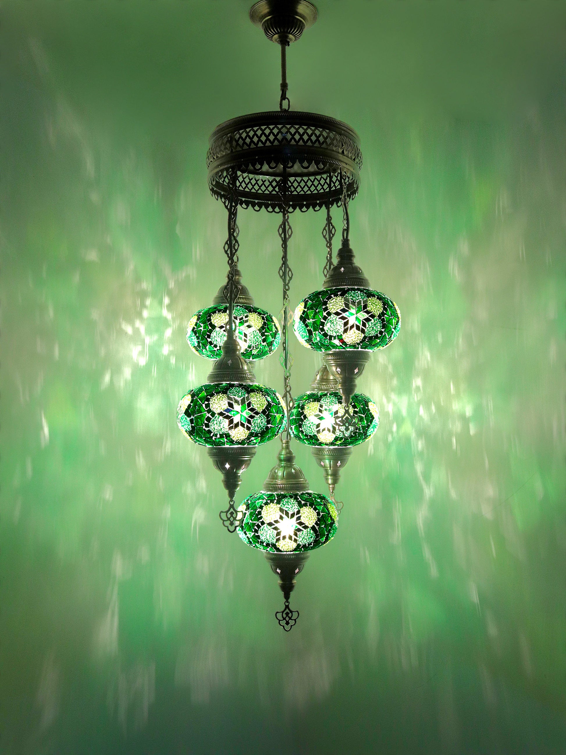 Turkish Mosaic Glass Chandelier