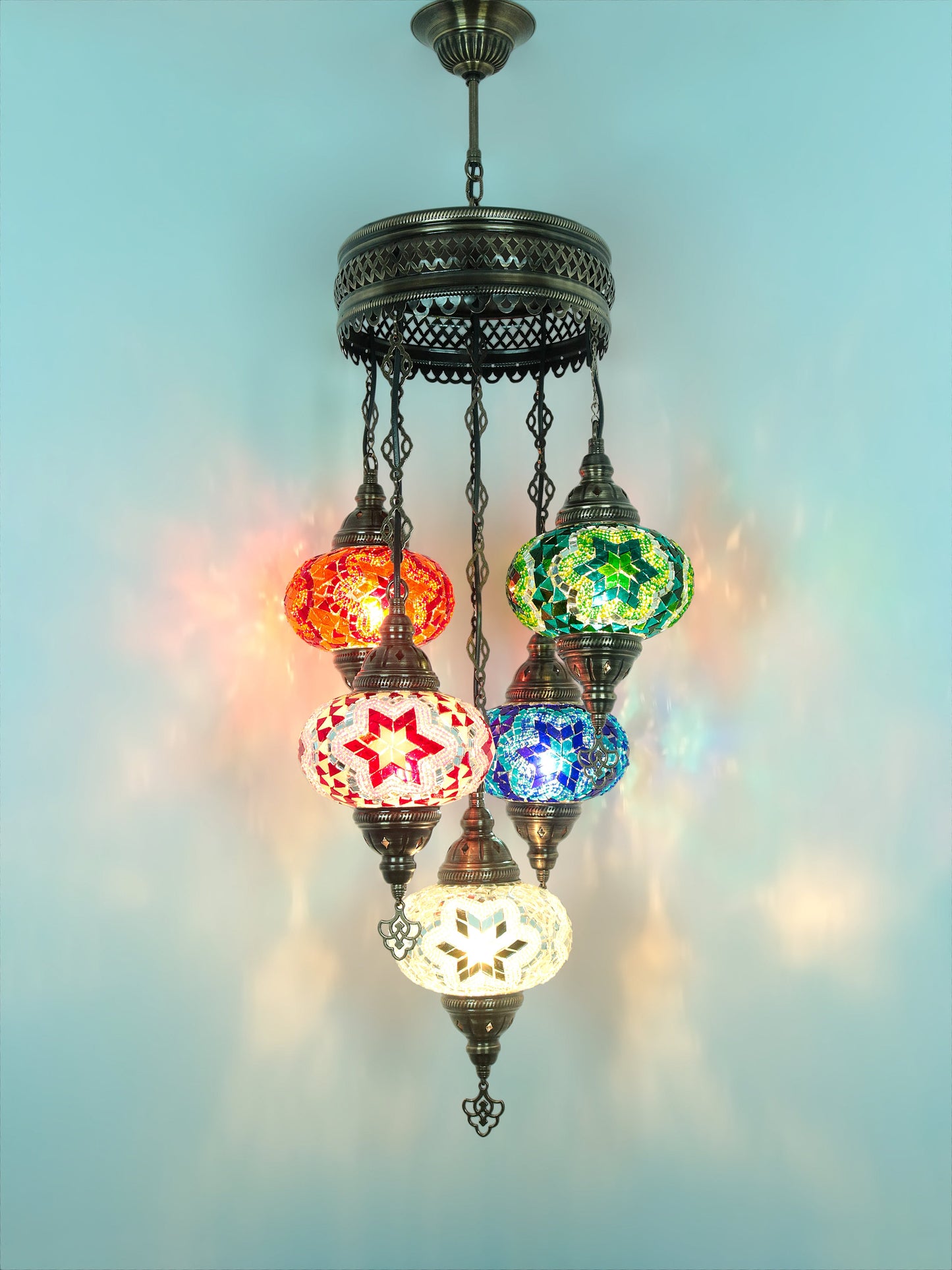 Turkish Mosaic Glass Chandelier Lamp