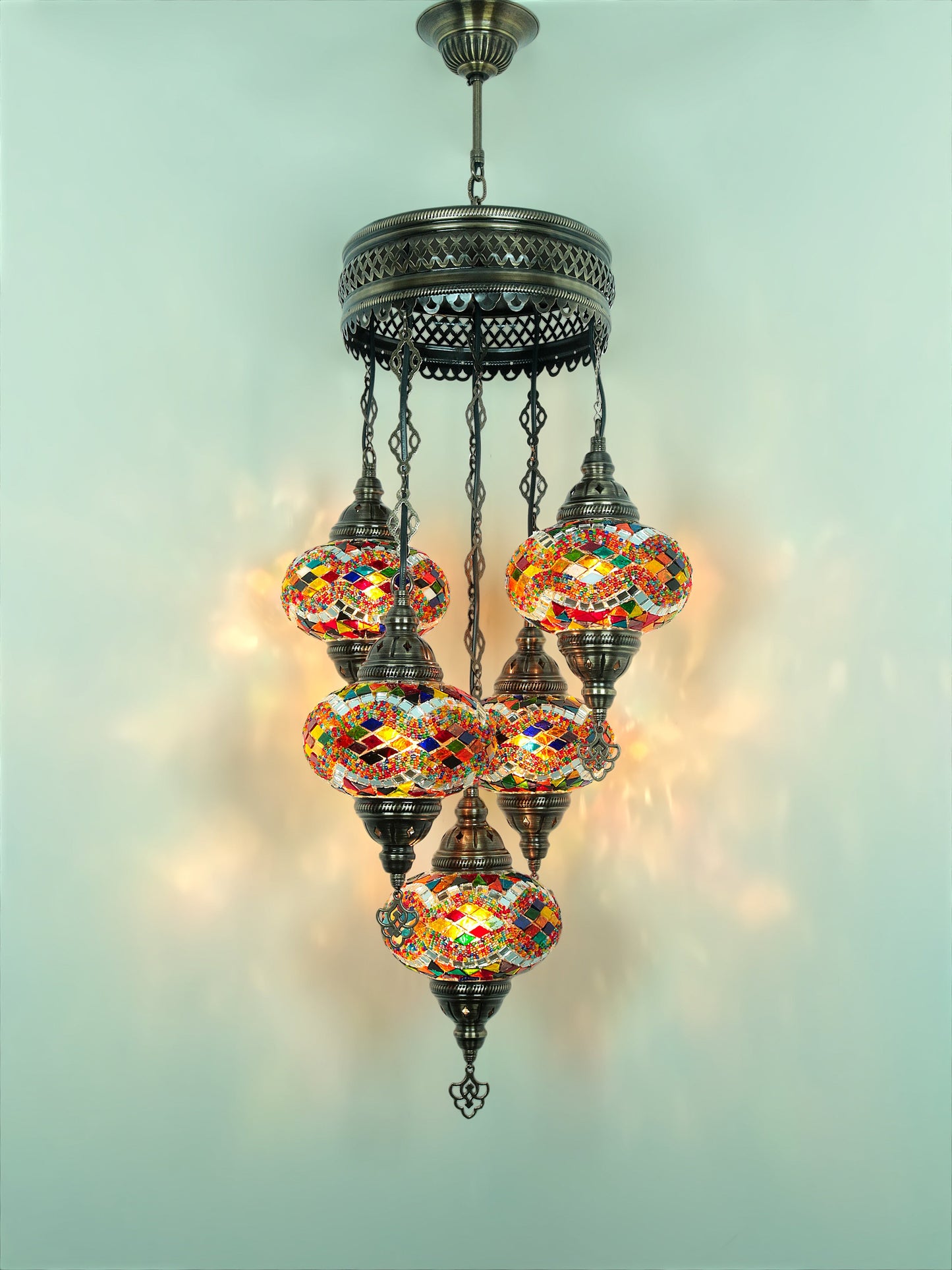 Turkish Mosaic Glass Chandelier Lamp