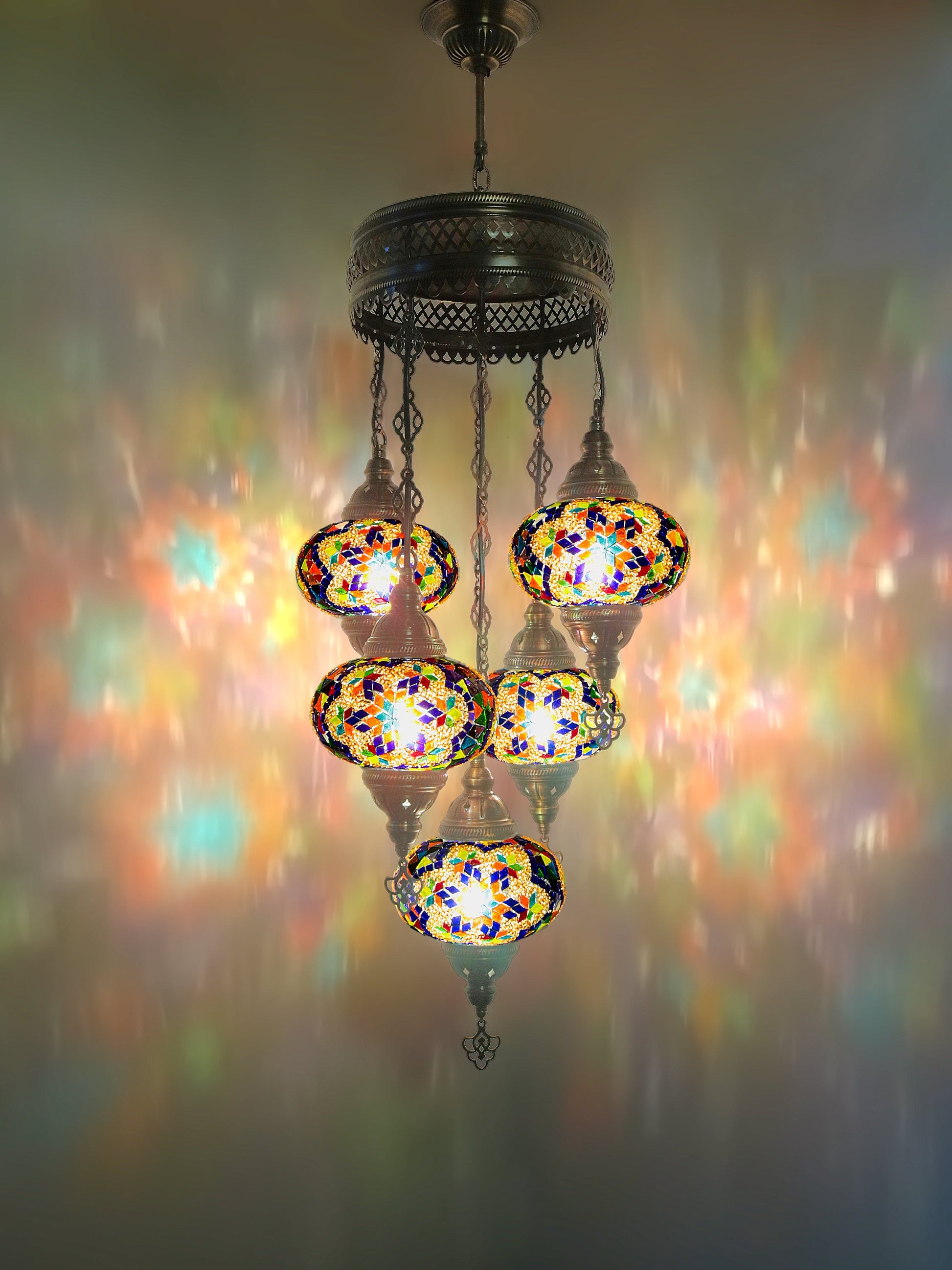 Turkish Mosaic Glass Chandelier