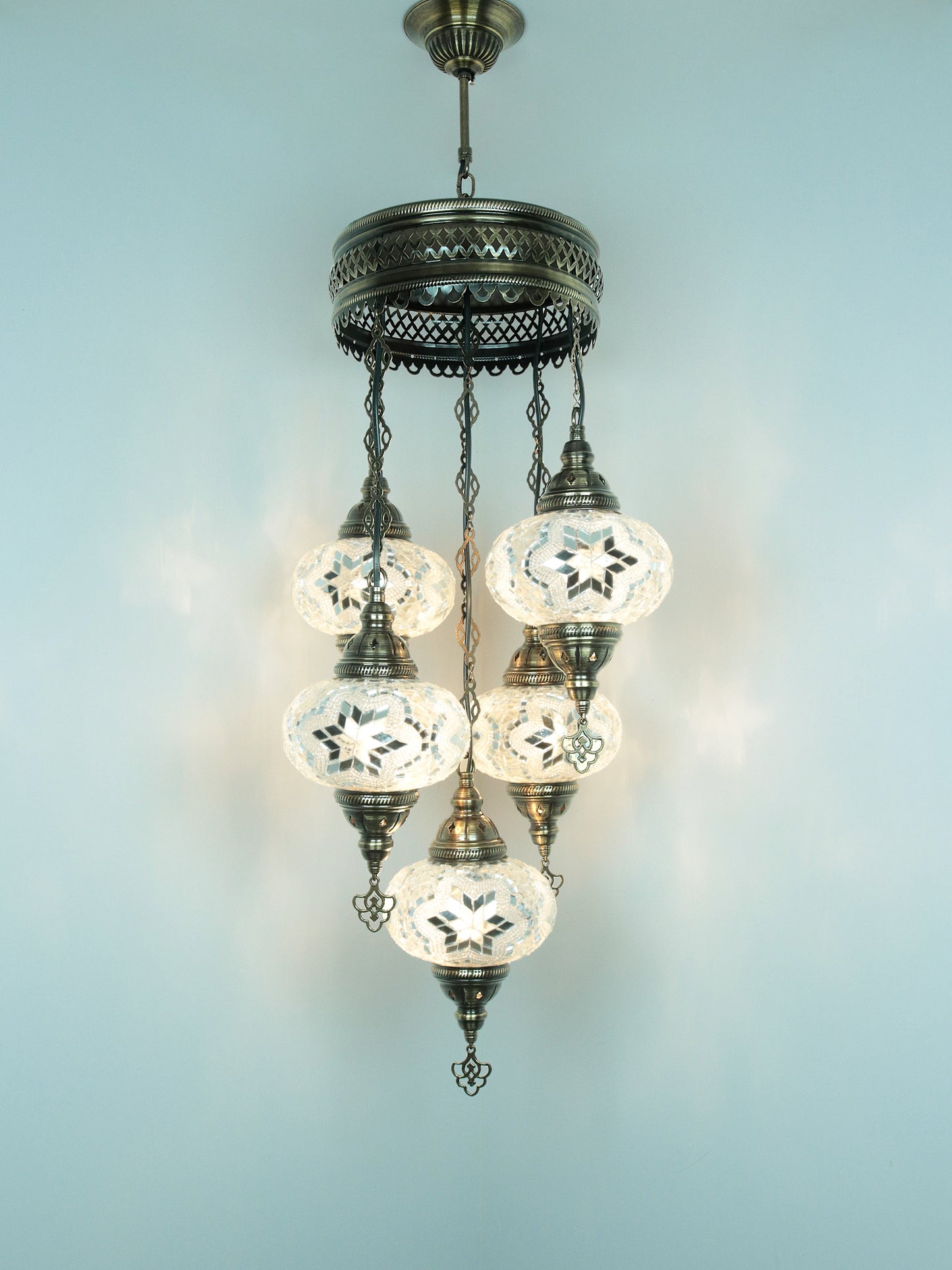 Turkish Mosaic Glass Chandelier Lamp