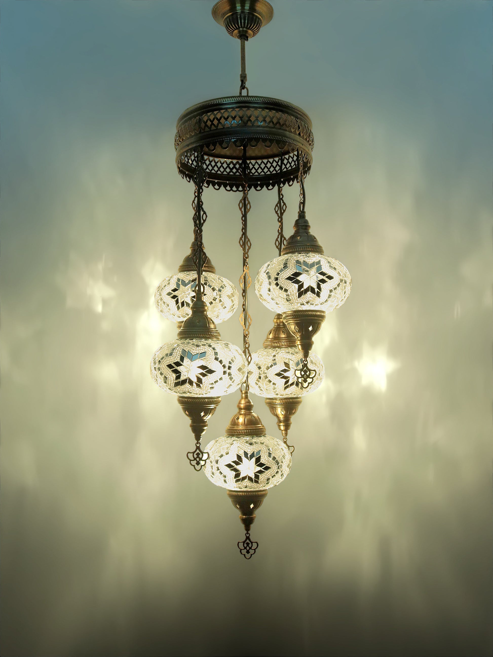 Turkish Mosaic Glass Chandelier