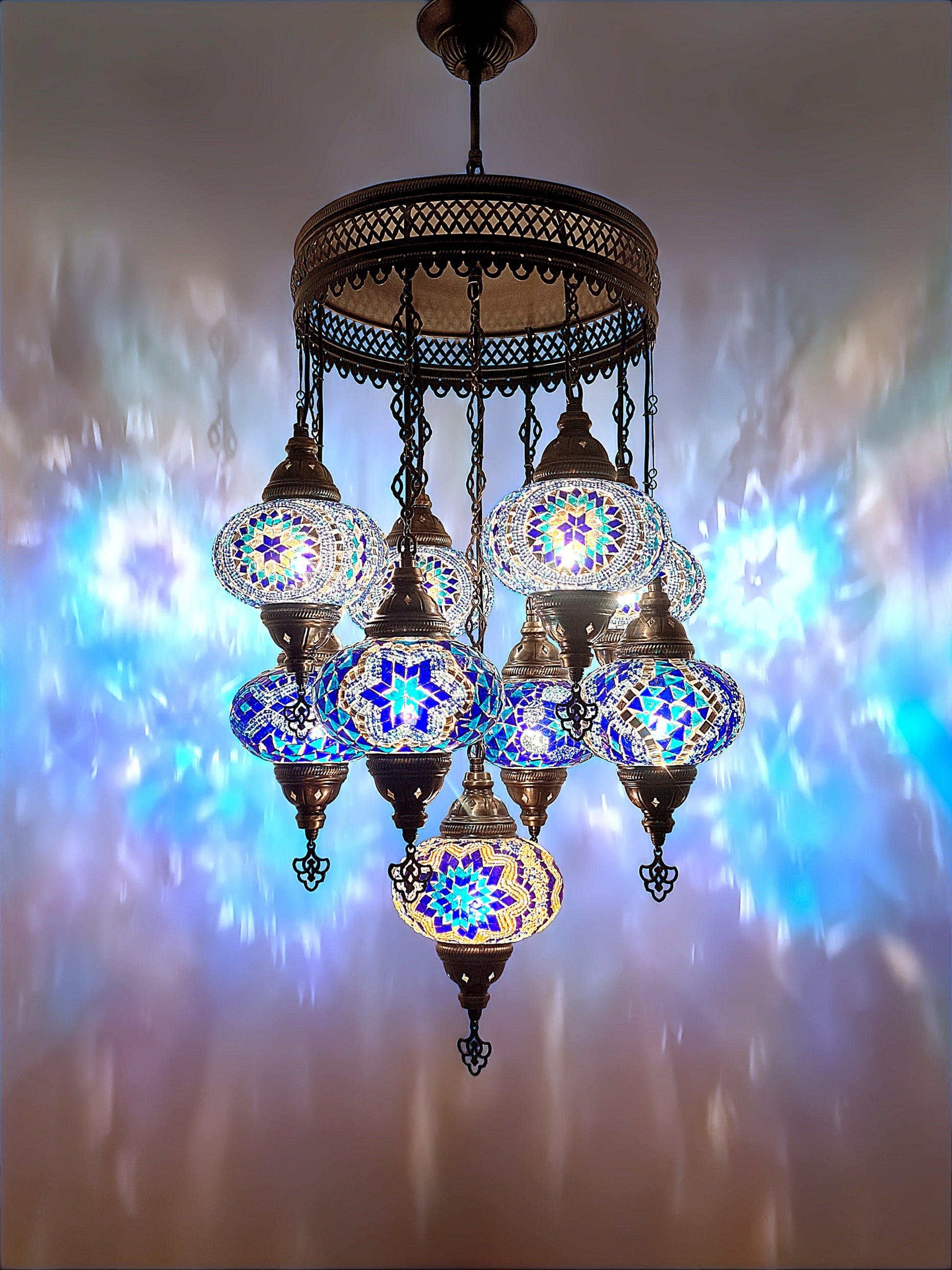 Turkish Mosaic Glass Chandelier