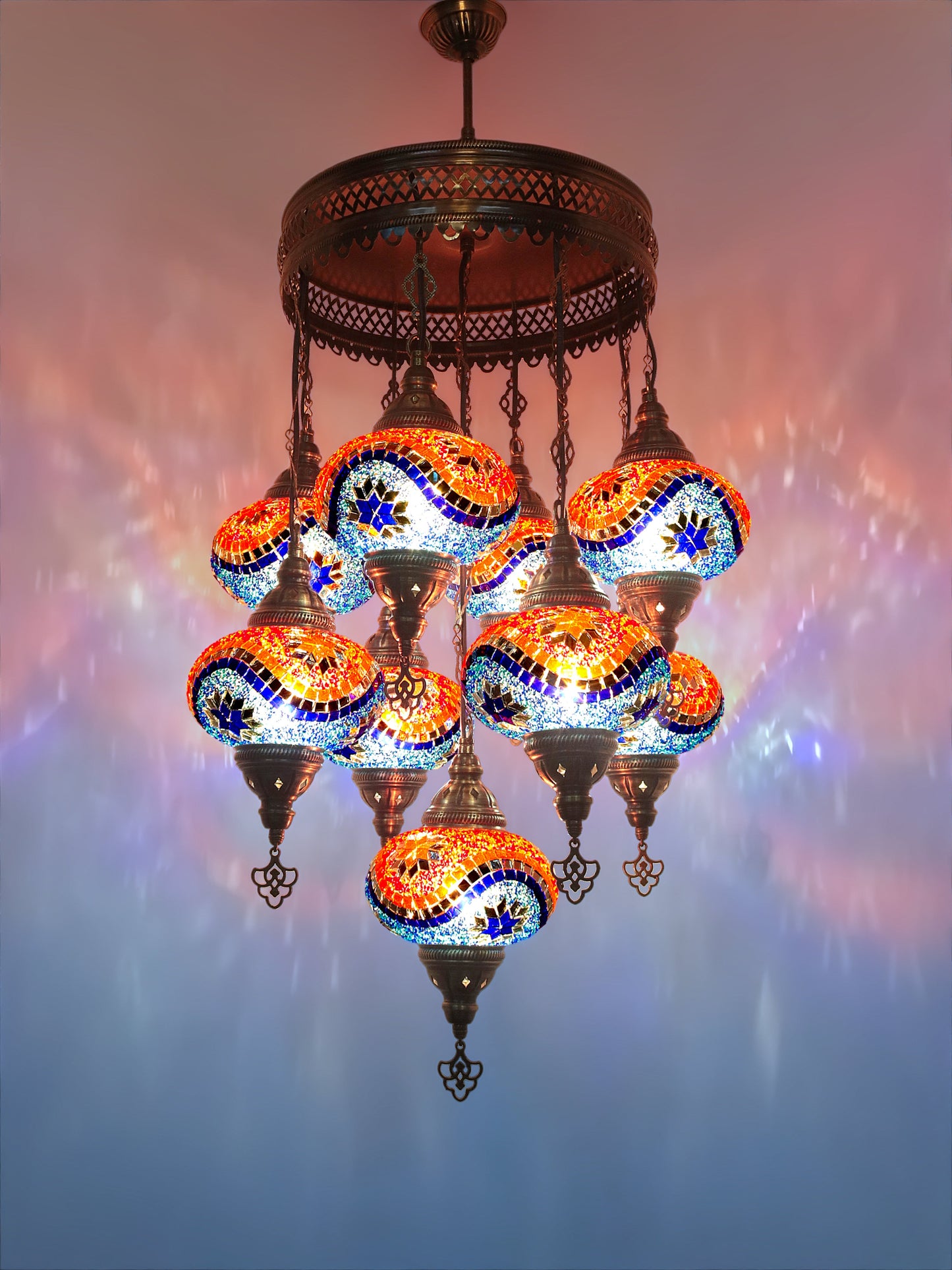 Turkish Mosaic Glass Chandelier