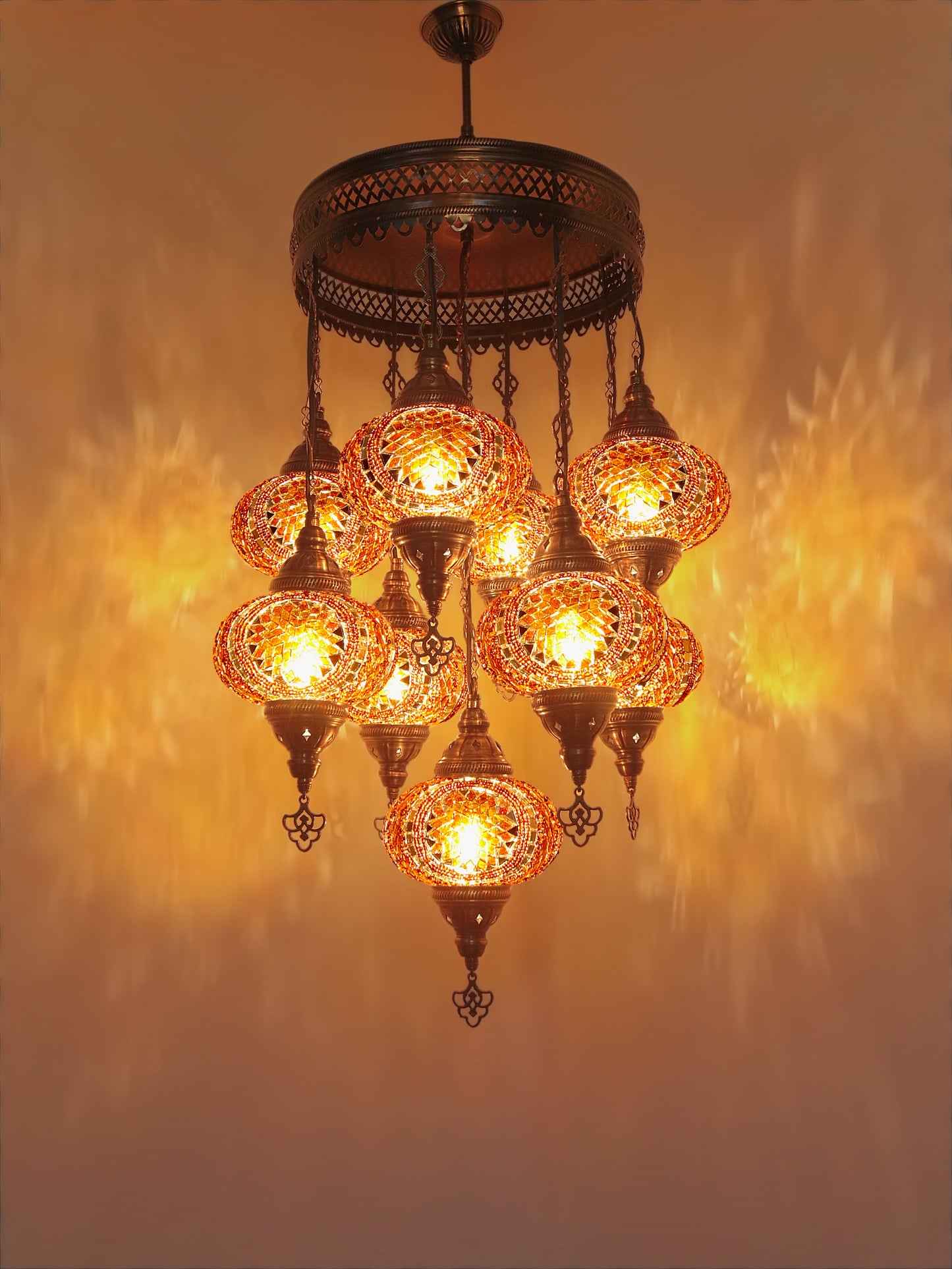 Turkish Mosaic Glass Chandelier