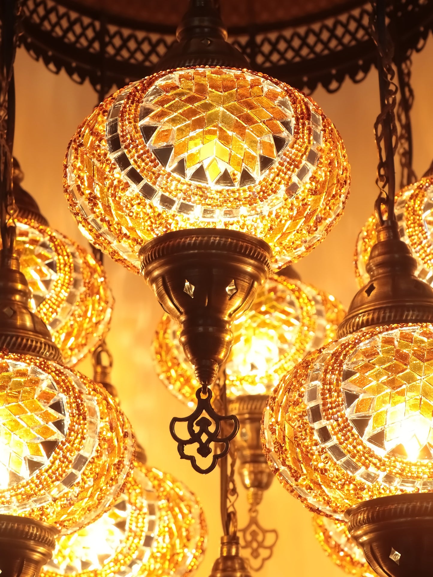 Turkish Mosaic Glass Chandelier