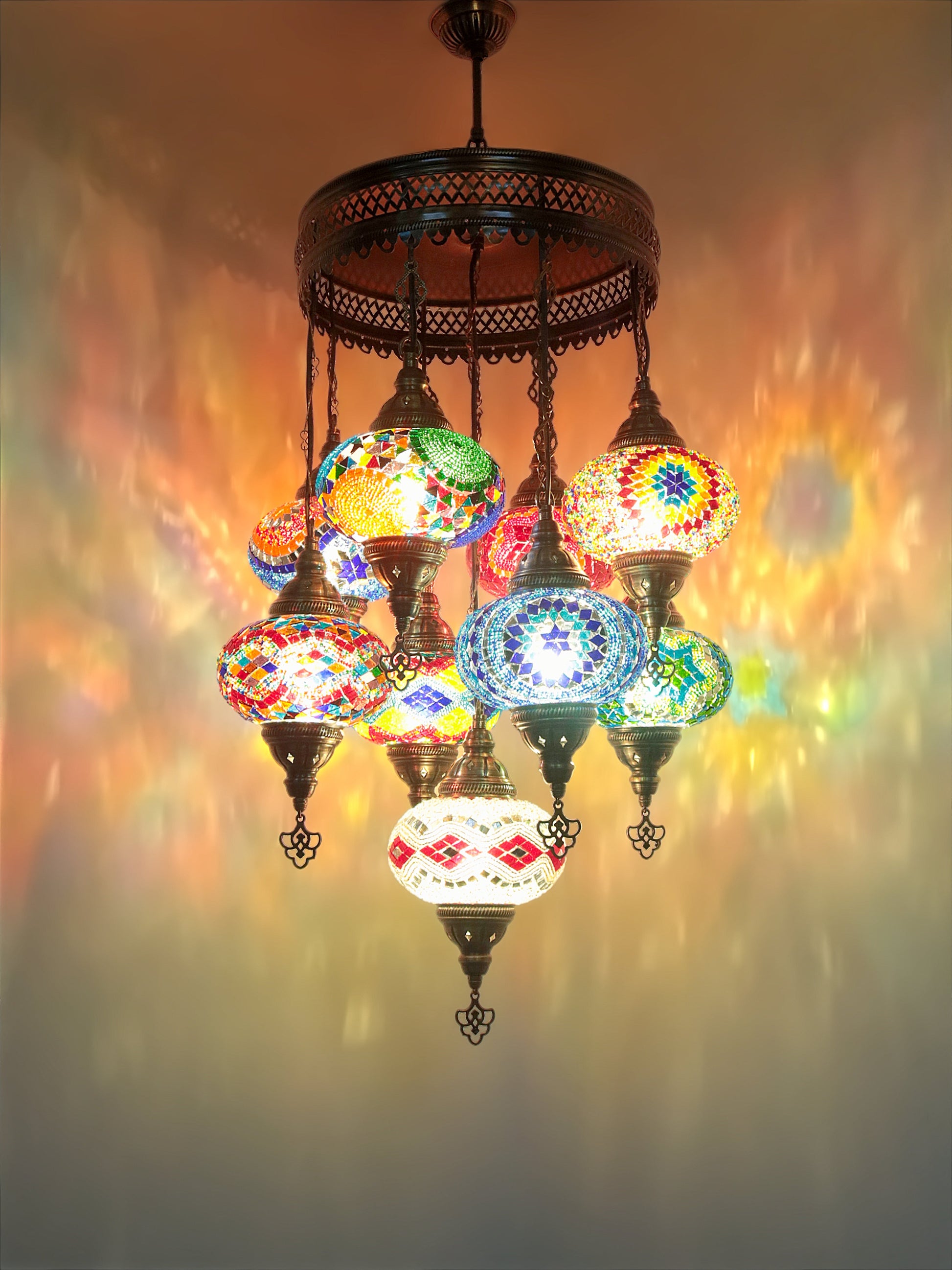 Turkish Mosaic Glass Chandelier