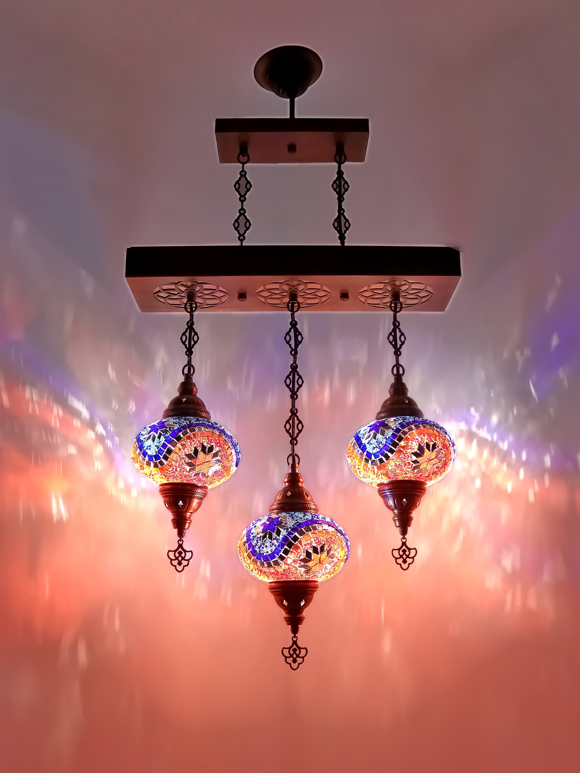 Turkish Mosaic Glass Chandelier