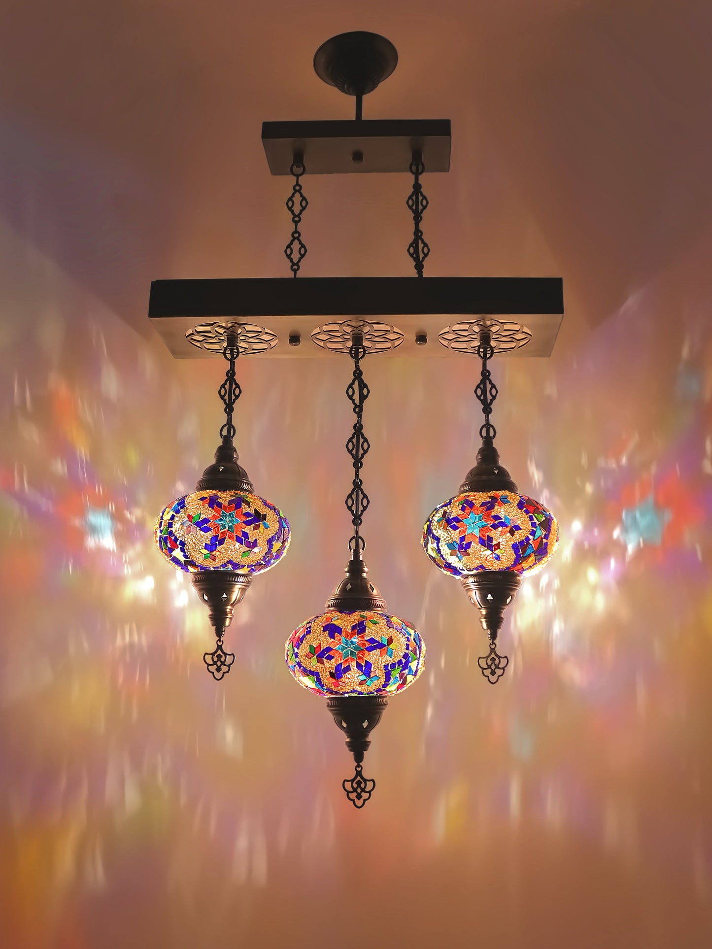 Turkish Mosaic Glass Chandelier