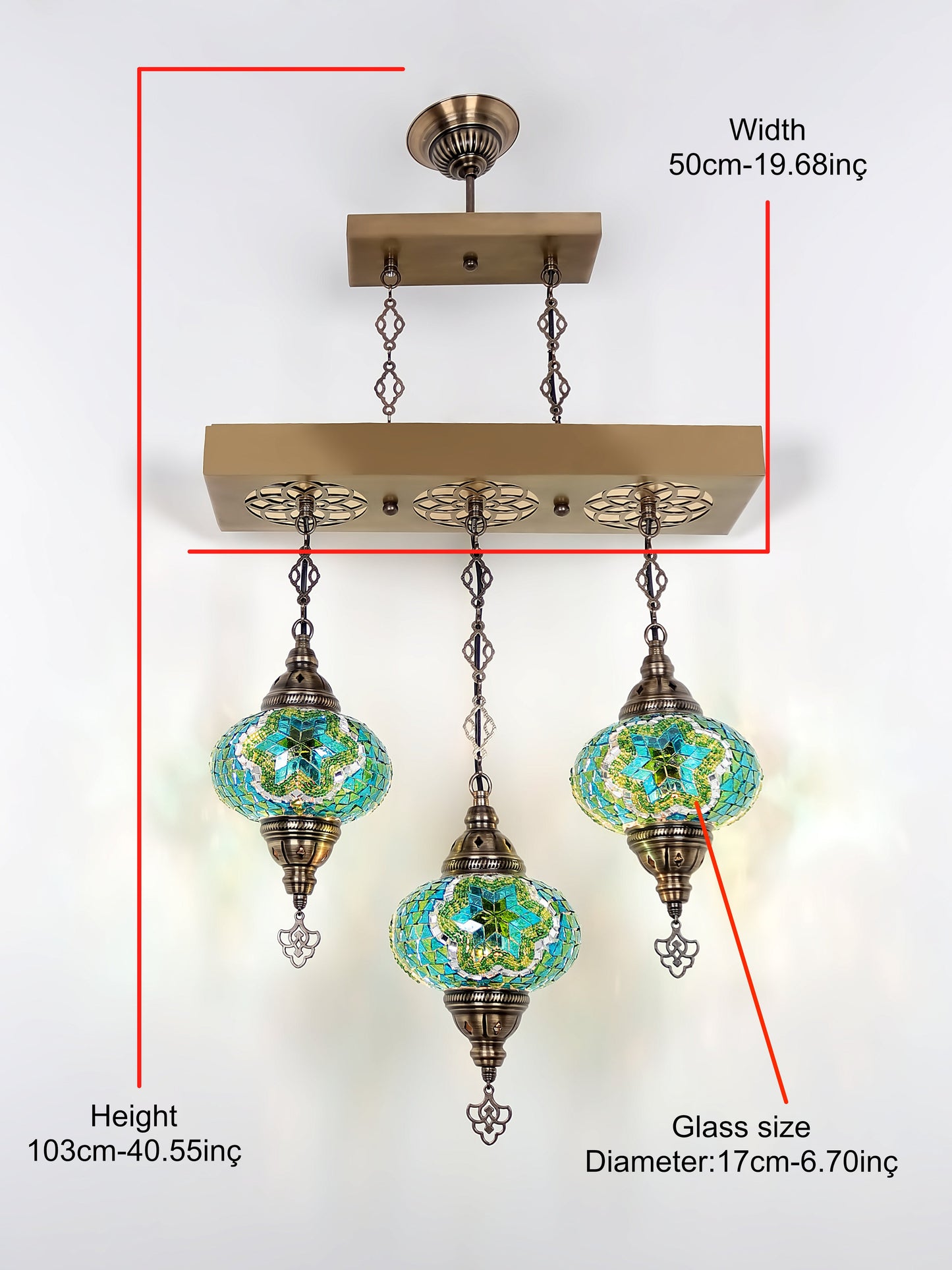 Turkish Mosaic Glass Chandelier Lamp
