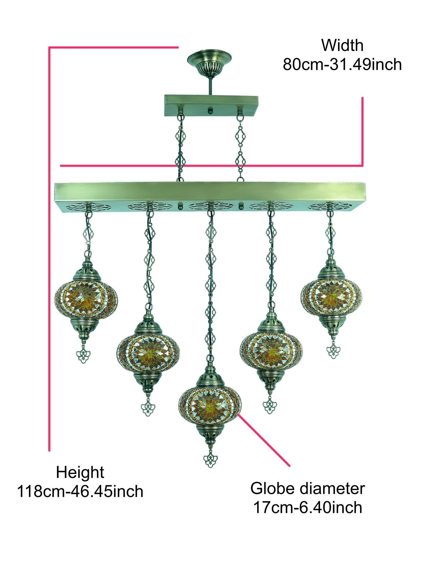 Turkish Mosaic Glass Chandelier