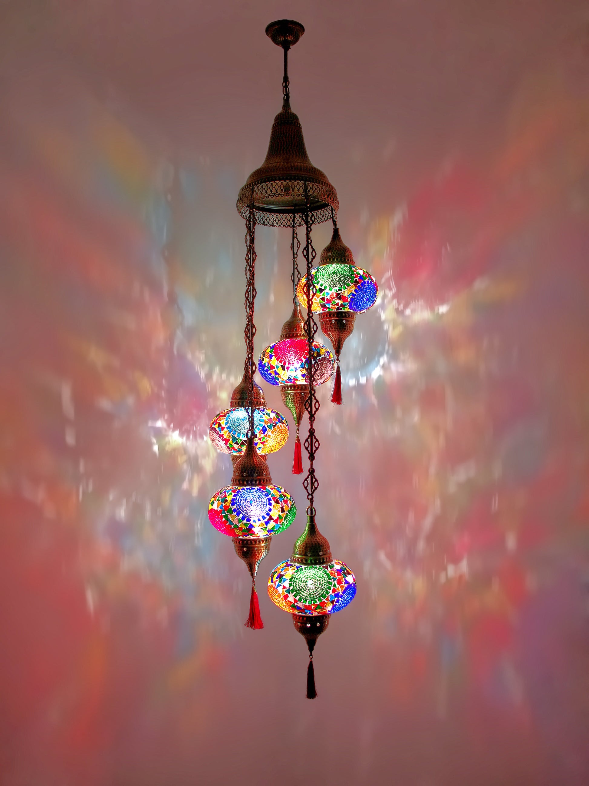 Turkish Mosaic Glass Chandelier