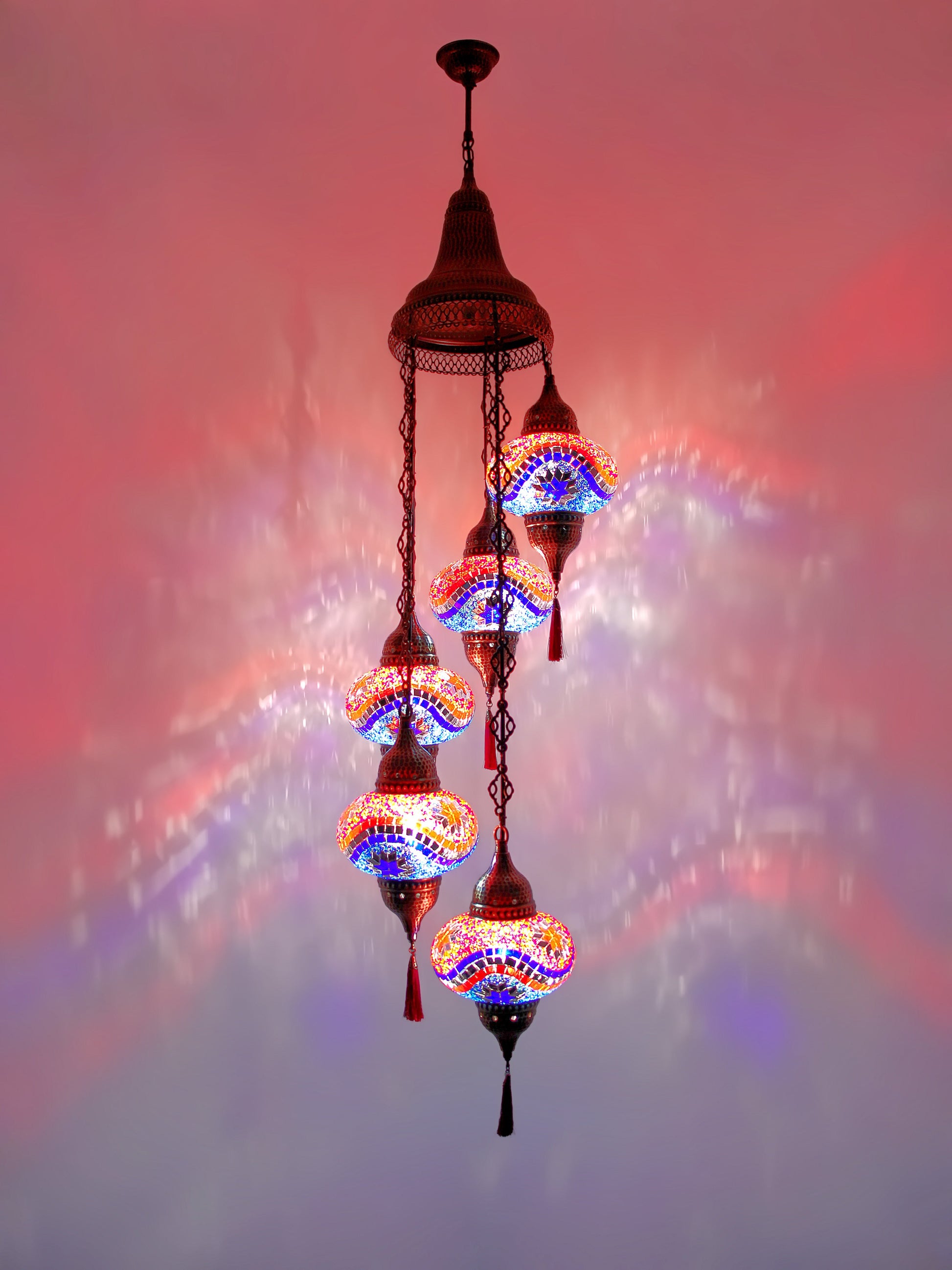 Turkish Mosaic Glass Chandelier