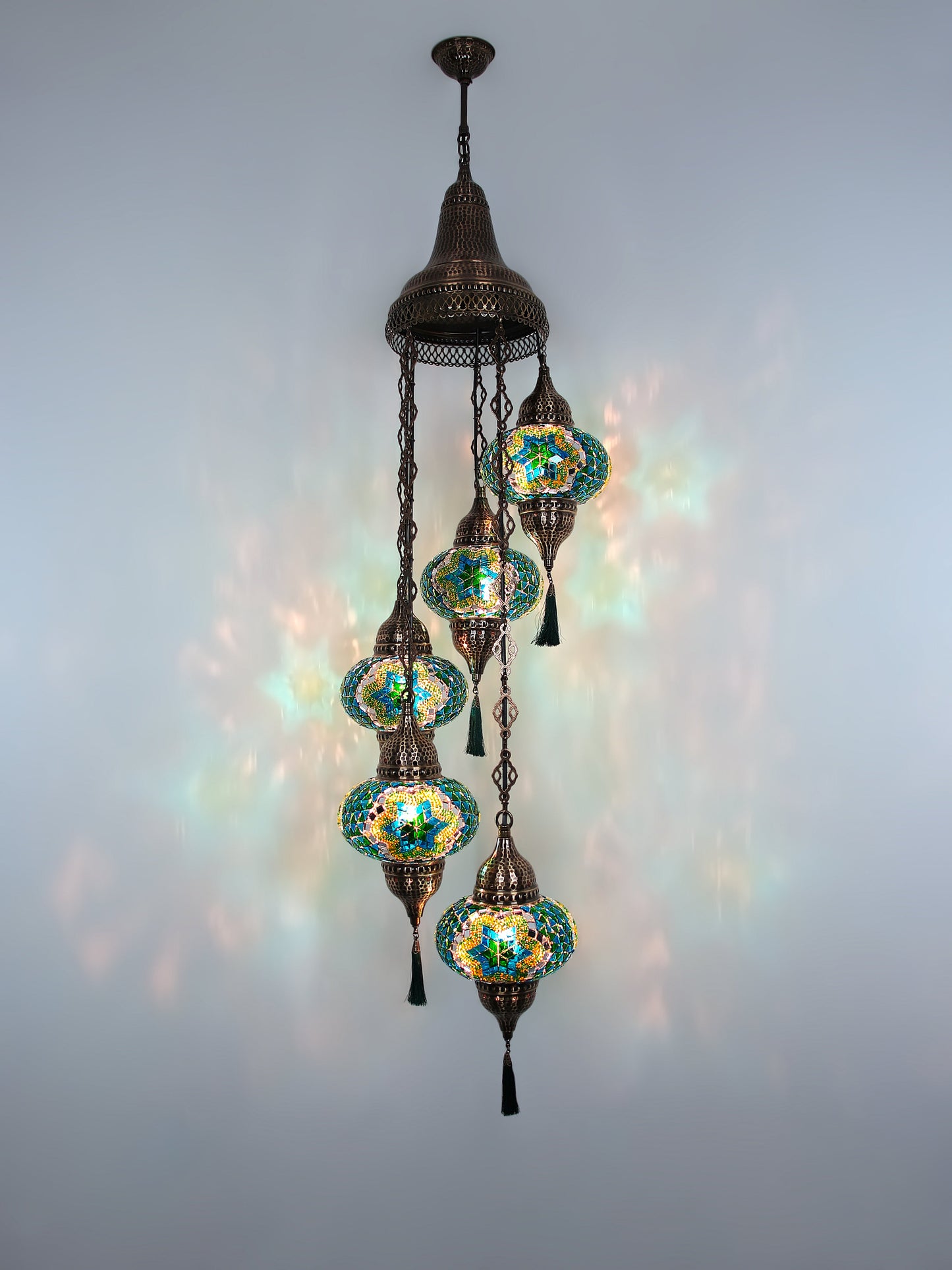 Turkish Mosaic Glass Chandelier