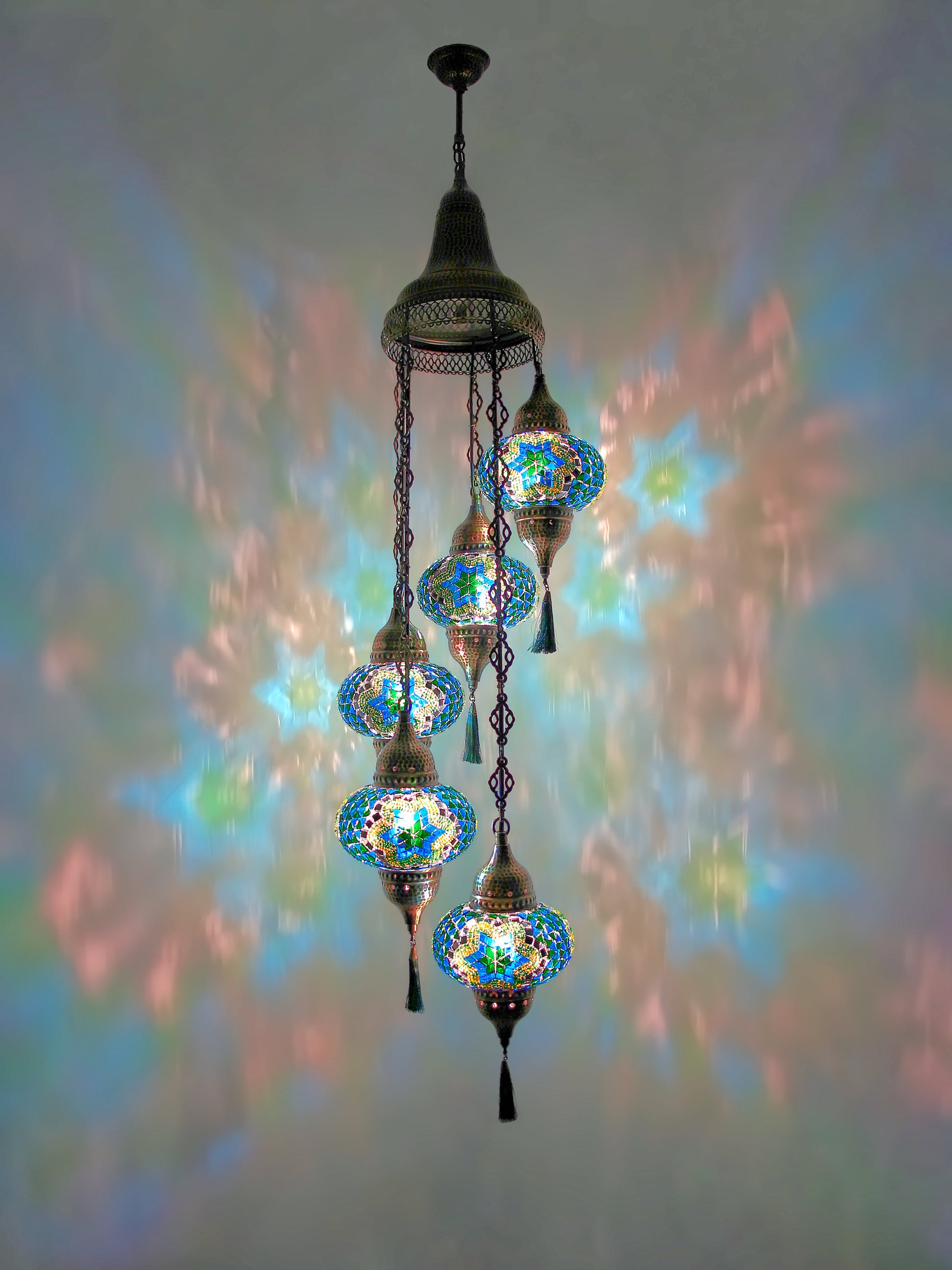 Turkish Mosaic Glass Chandelier