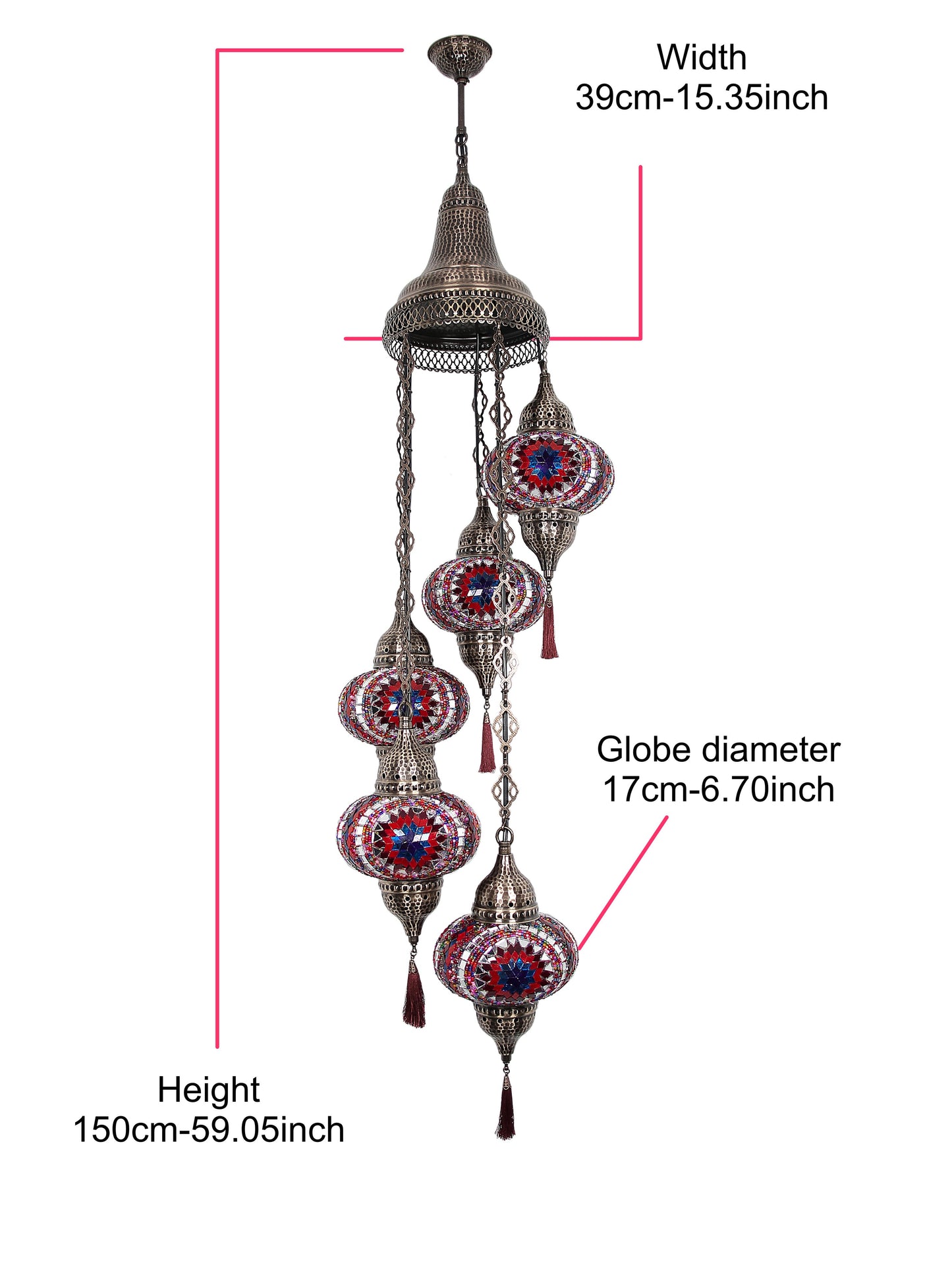 Turkish Mosaic Glass Chandelier