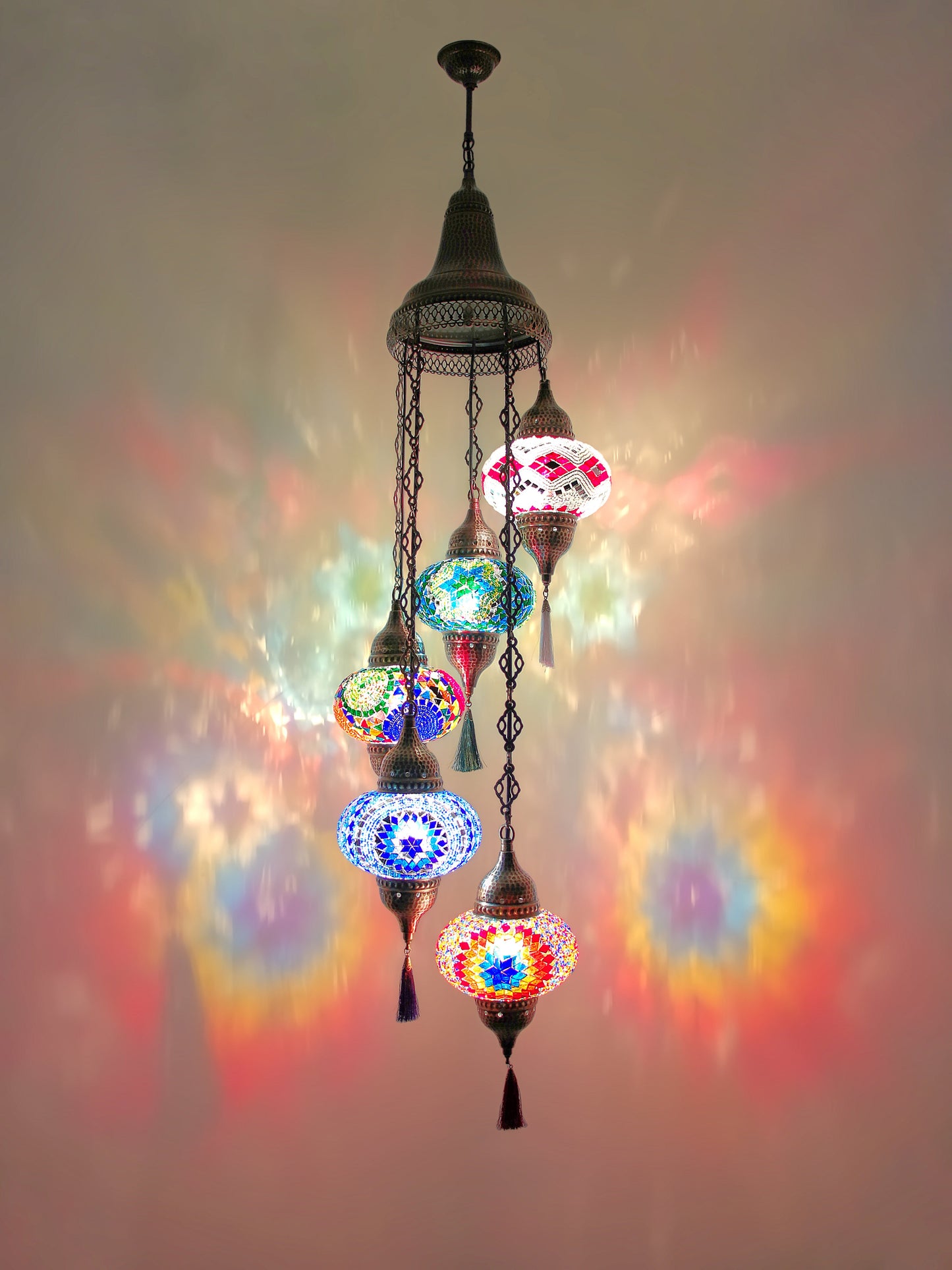 Turkish Mosaic Glass Chandelier