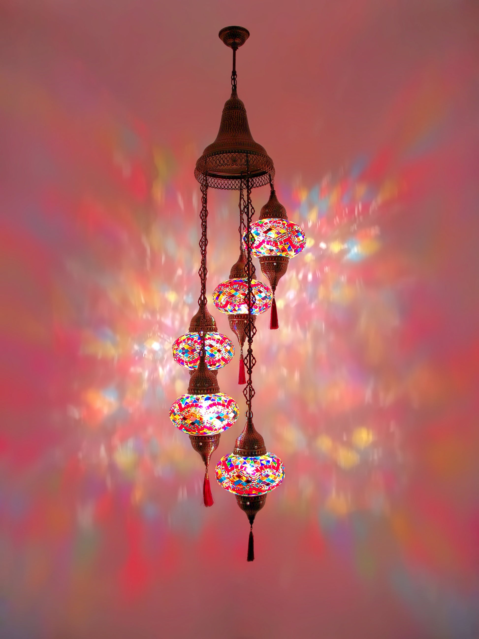 Turkish Mosaic Glass Chandelier