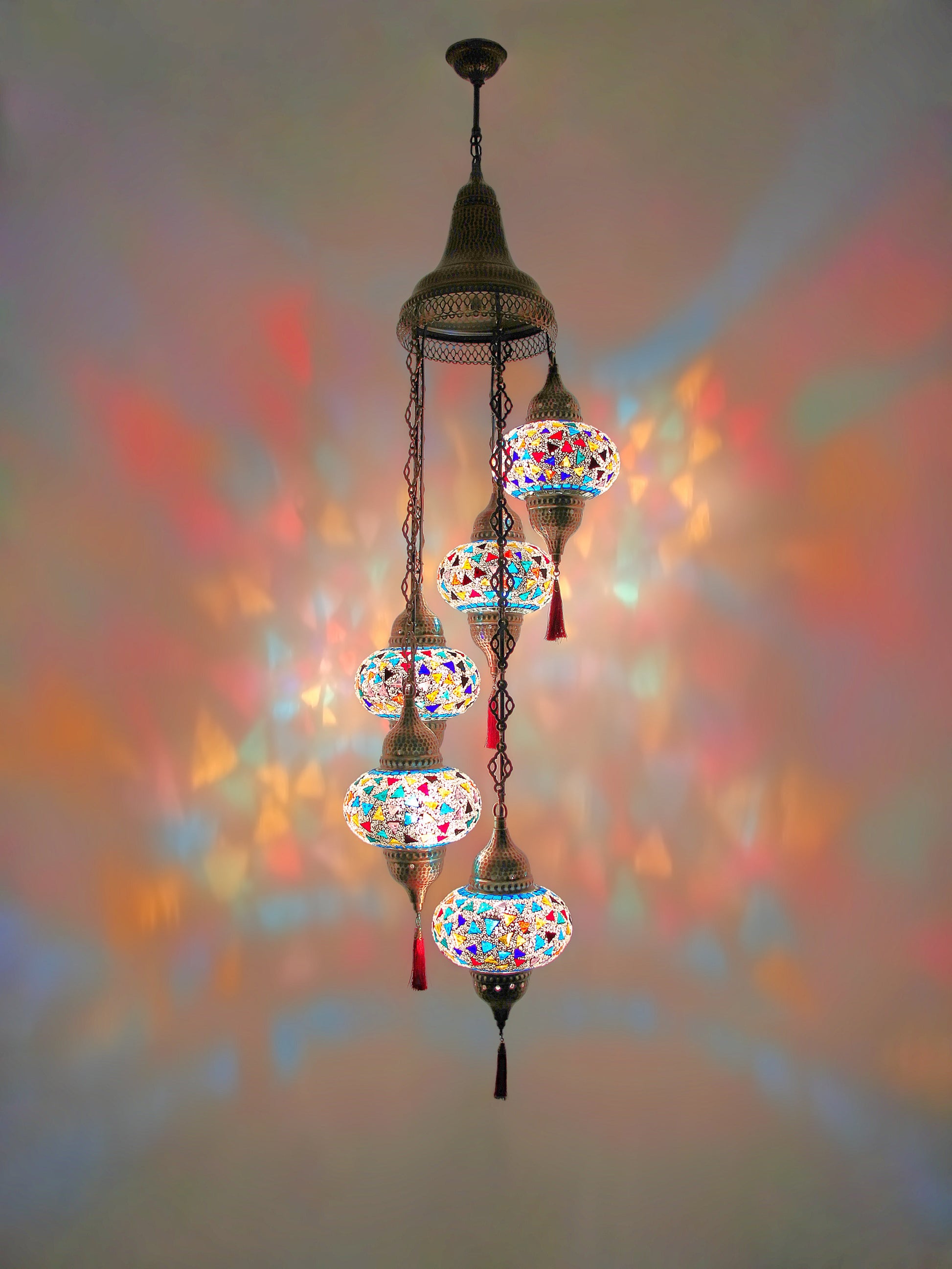 Turkish Mosaic Glass Chandelier