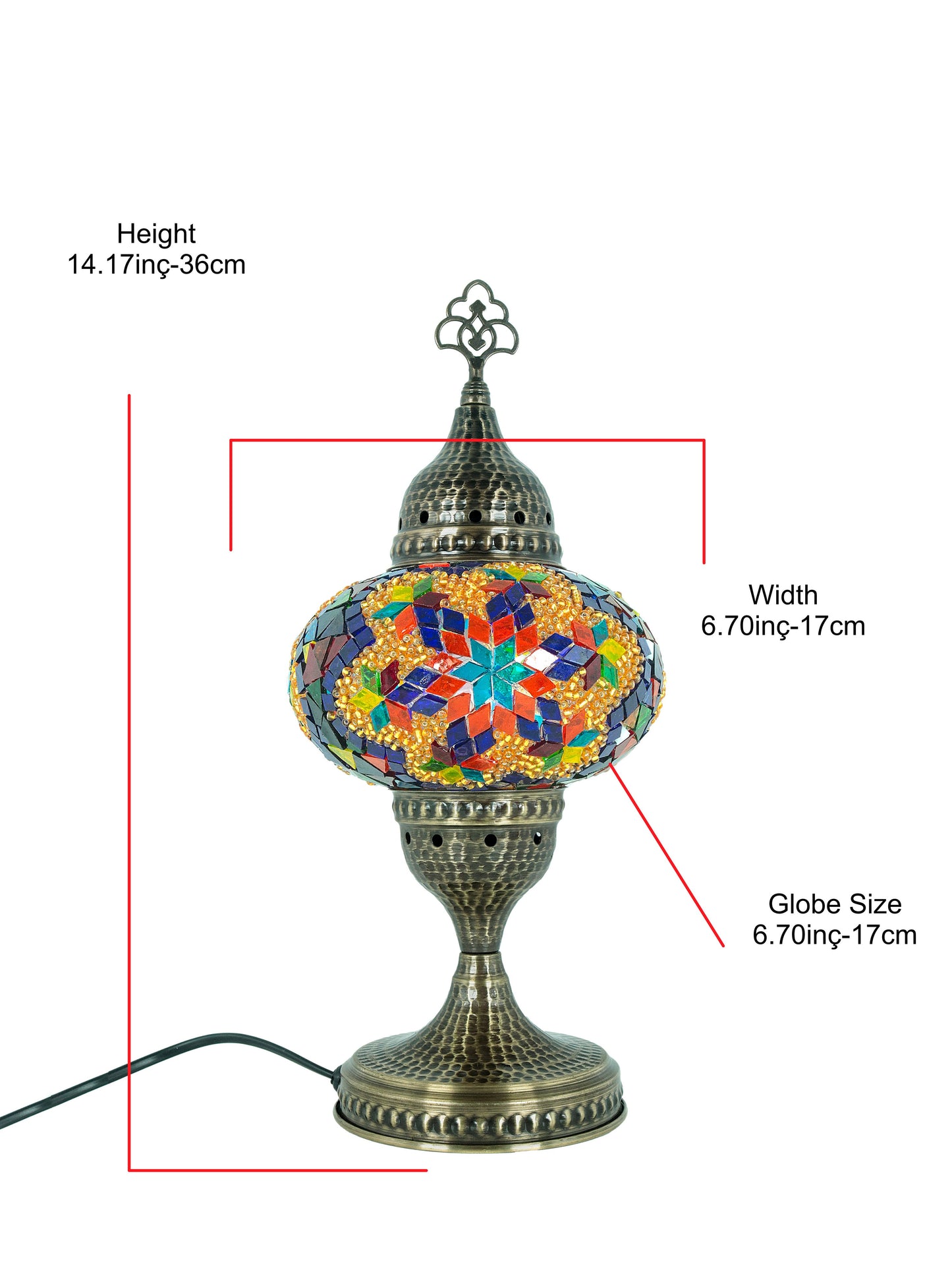 Turkish Mosaic Glass Table Lamp