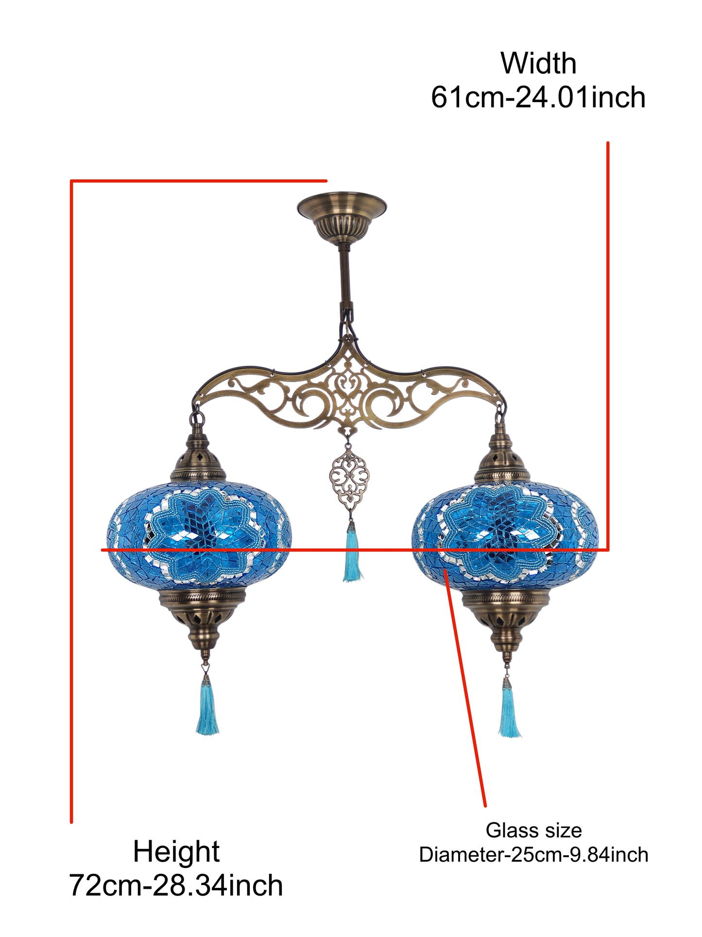 Turkish Mosaic Glass Chandelier Lamp