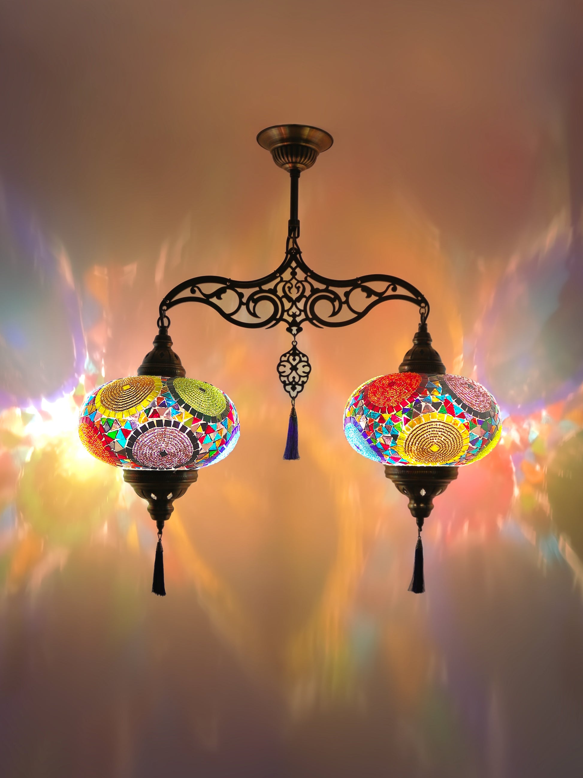 Turkish Mosaic Glass Chandelier