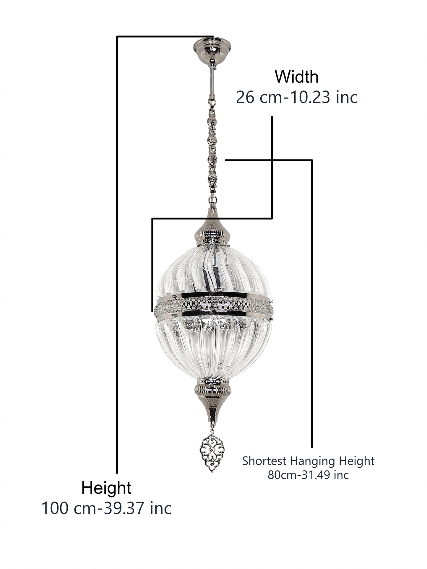 Ottoman Clear Glass Hanging Lights