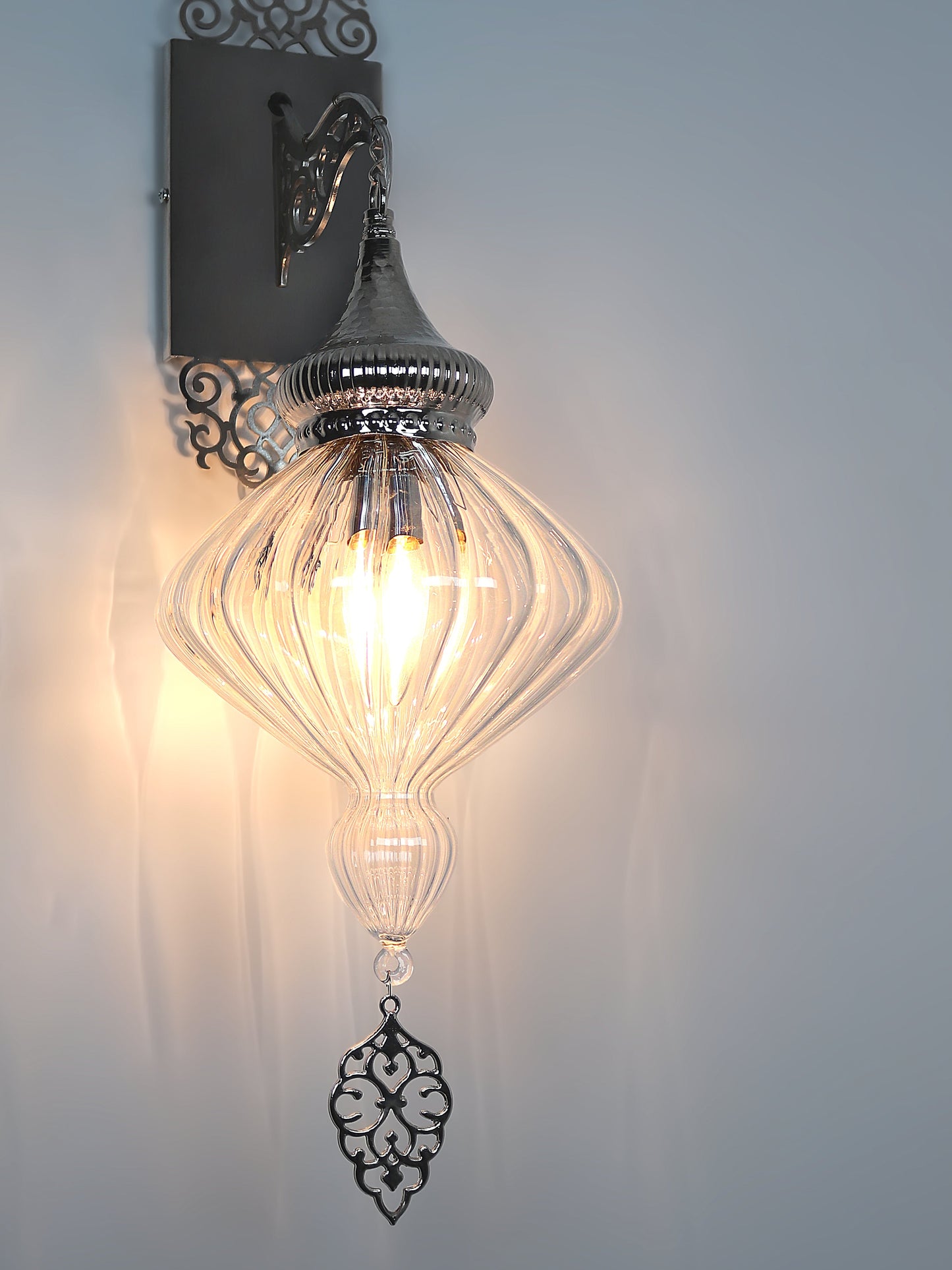 Ottoman Clear Glass Sconce Light