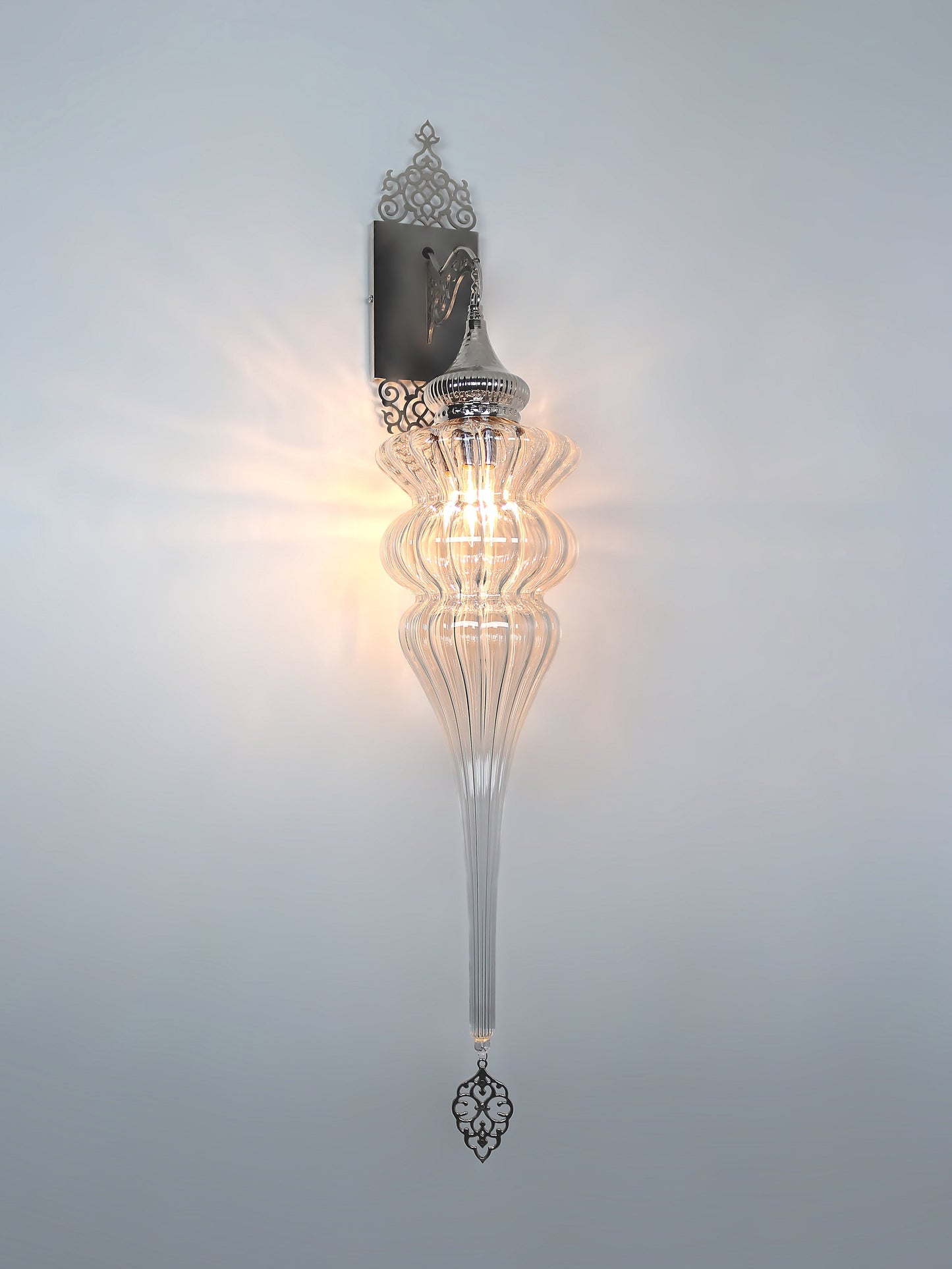 Ottoman Clear Glass Sconce Light