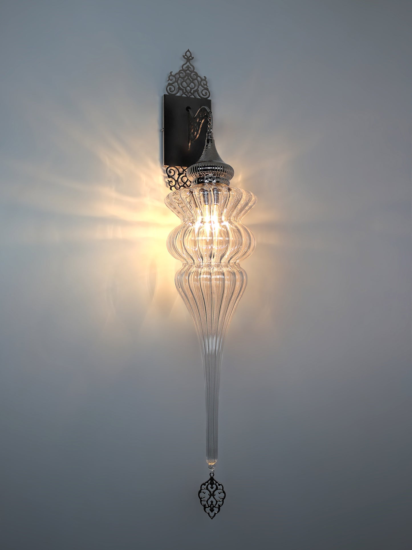 Ottoman Clear Glass Sconce Light