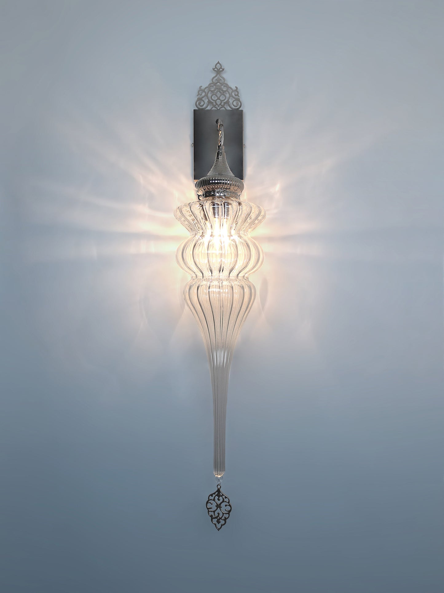 Ottoman Clear Glass Sconce Light