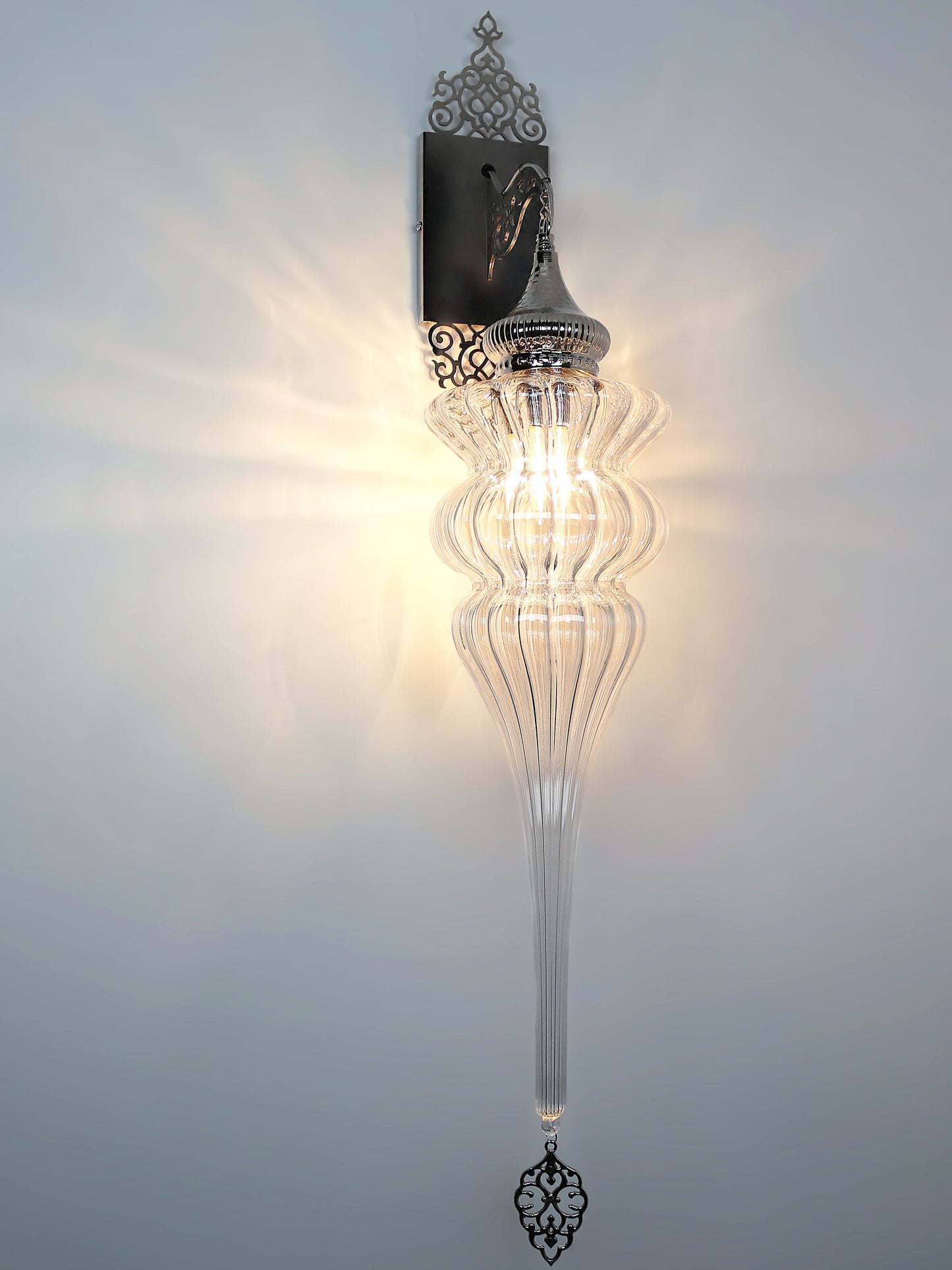 Ottoman Clear Glass Sconce Light