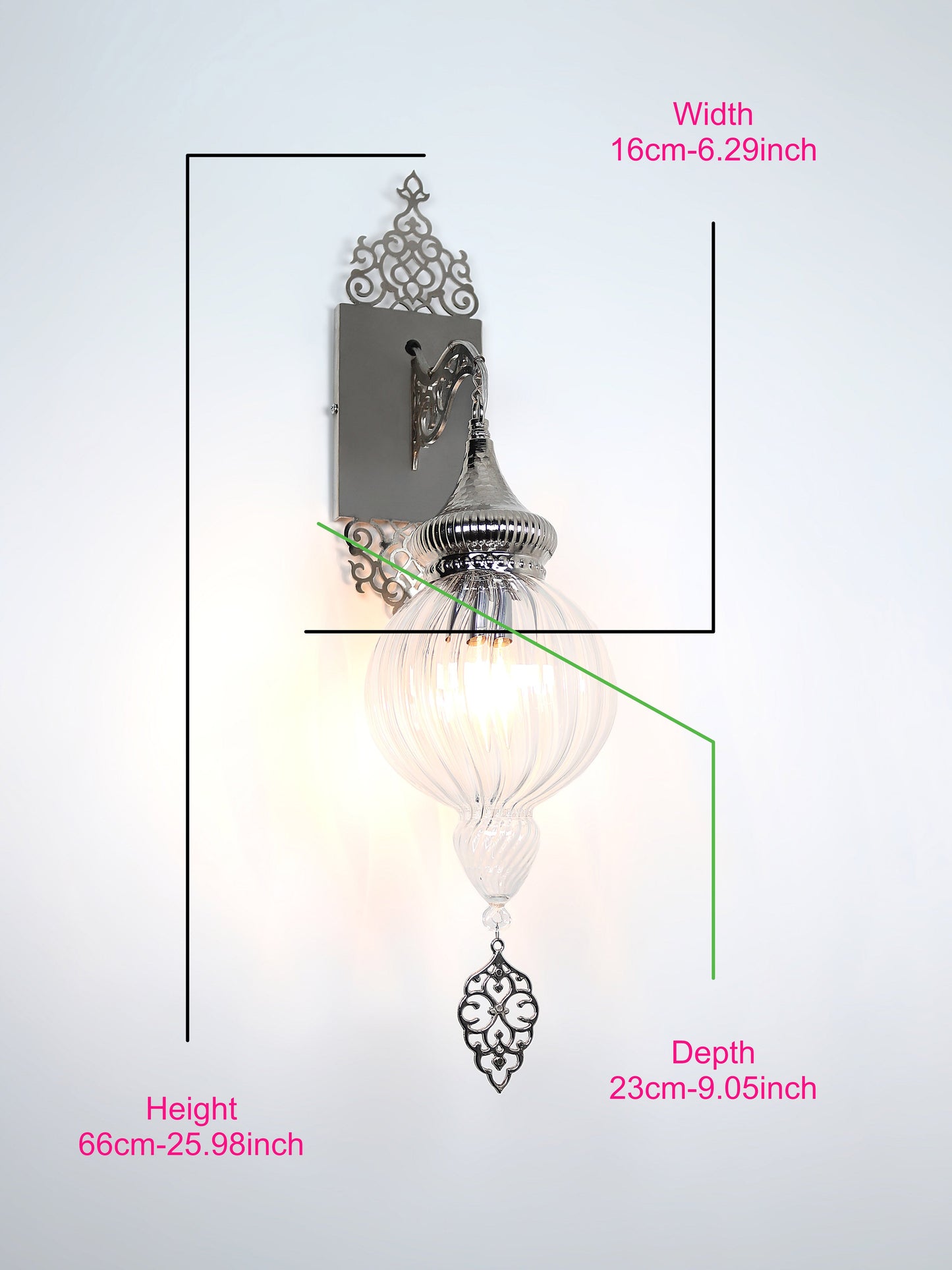 Ottoman Clear Glass Sconce Light